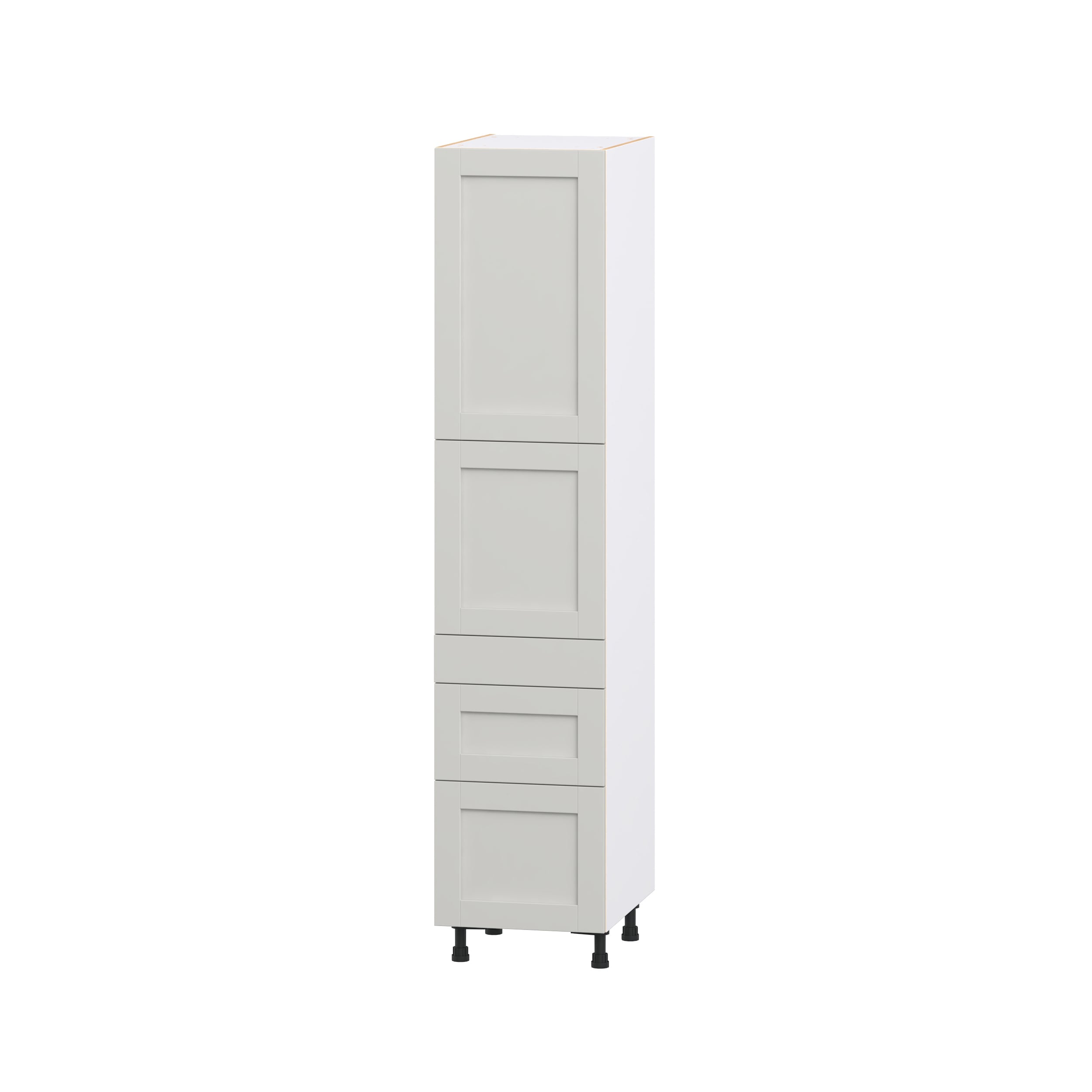 Hugo&Borg DST3D182484.5I2-CH Charlesberg 18-in W x 84.5-in H x 24.5-in D Light Gray 5 -Drawers Pantry Fully assembled Cabinet Flat Panel Shaker