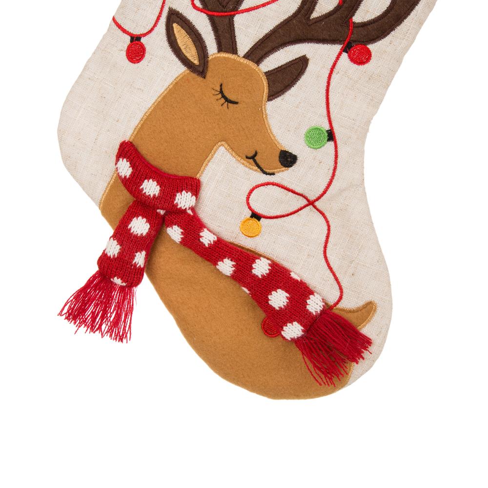Glitzhome 21-in Embroidered Christmas Stocking in the Christmas ...
