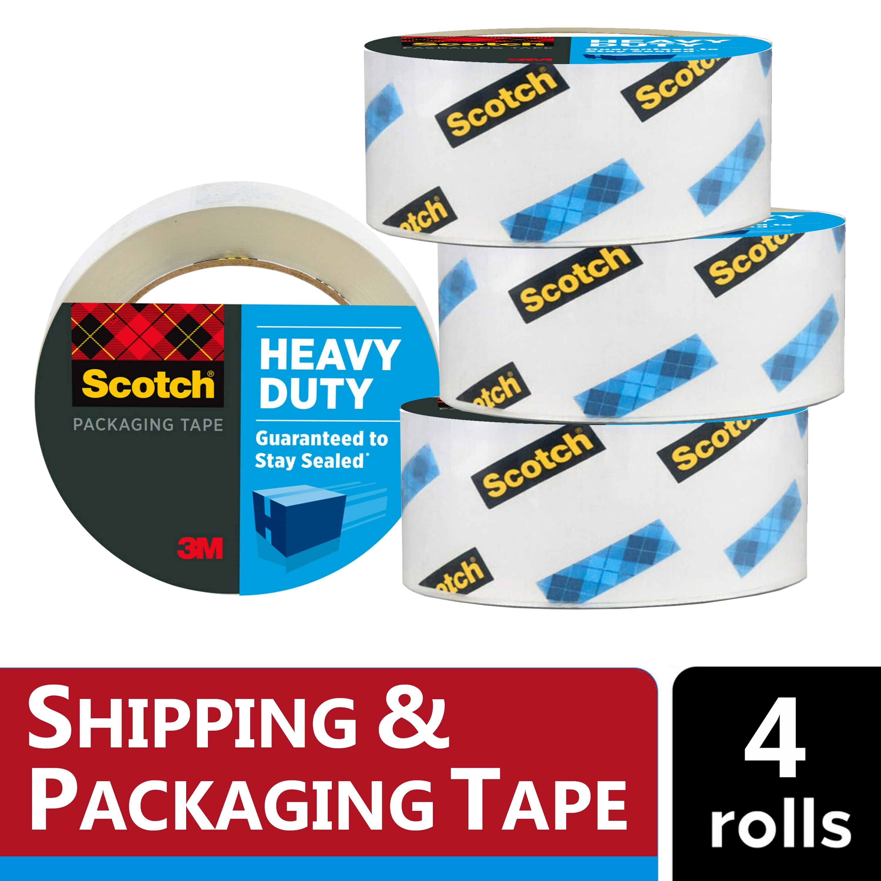 Scotch 4 -Pack 1.88-in x 54.6-yd Heavy Duty Packaging tape #3850-LR4-4CC