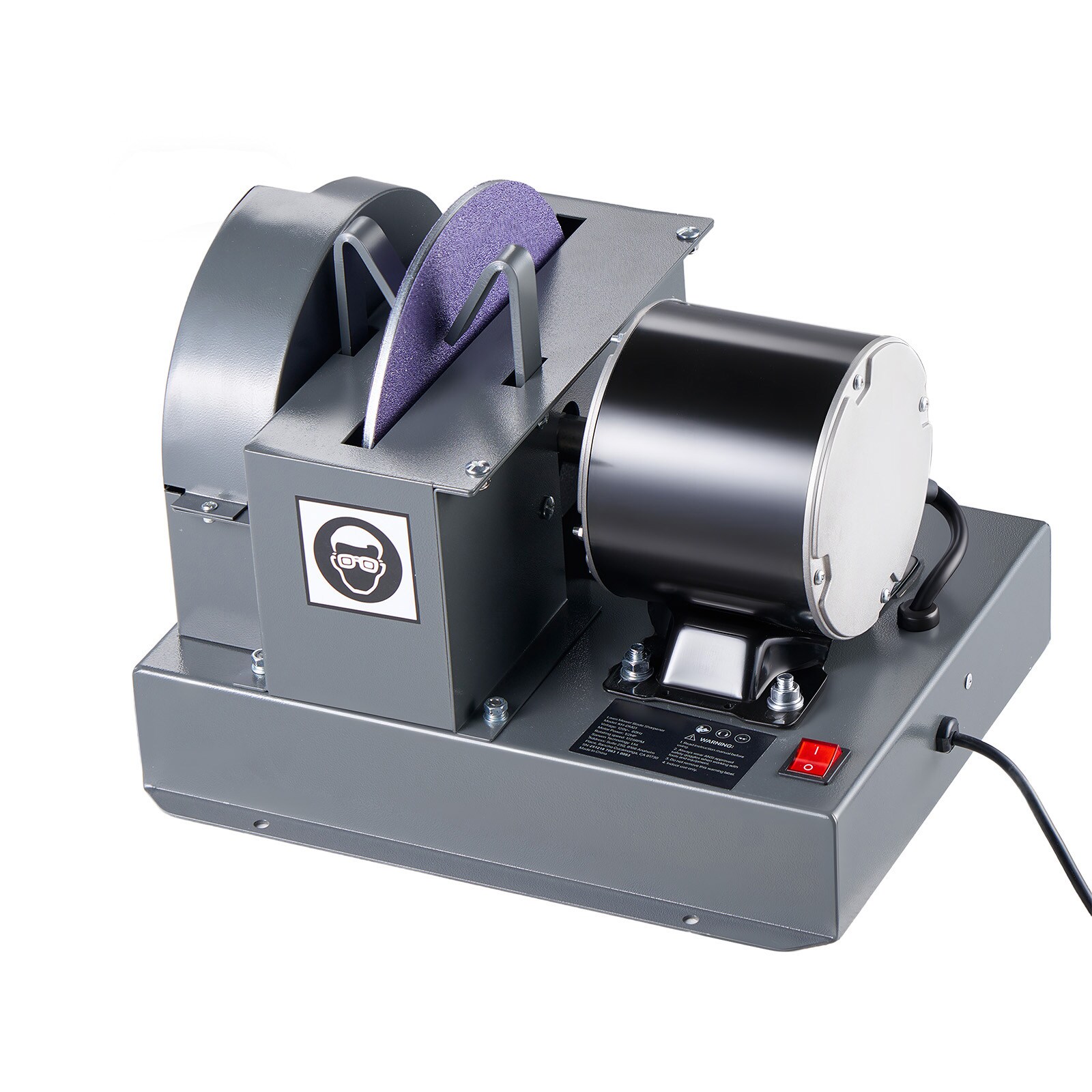 VEVOR Lawn Mower Blade Sharpener  1/2HP Lawnmower Blades Grinder with 7in Flap Wheel and 9in Ceramic Grinding Wheel  30 degrees or 40 degrees Blade Sharpening Machine for High Lift  Low Lift  Gator and Flat Blades