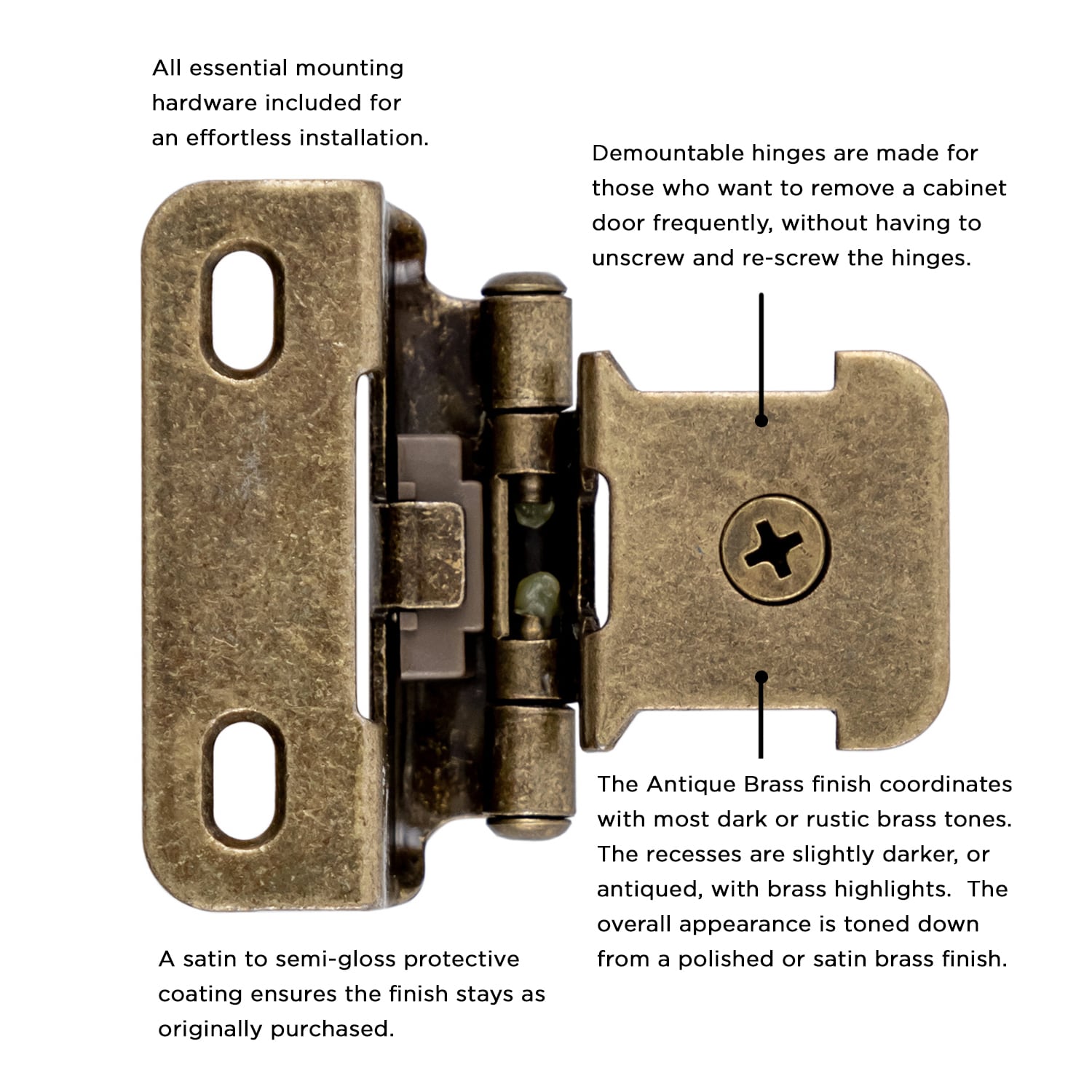 Hickory Hardware P5313-AB Cabinet-Hinges - View #3