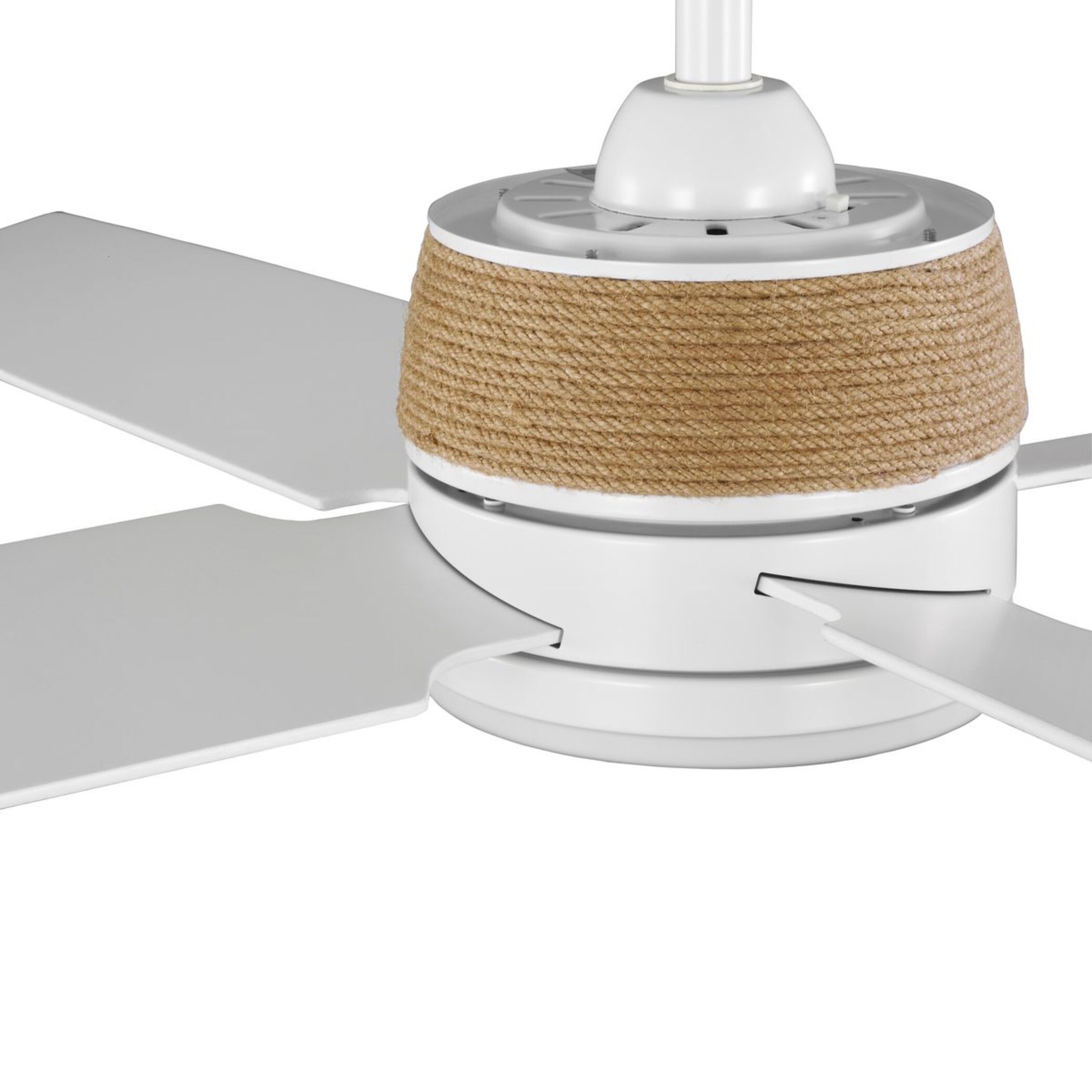 Shaffer II 56" Satin White LED Ceiling Fan with Jute Rope