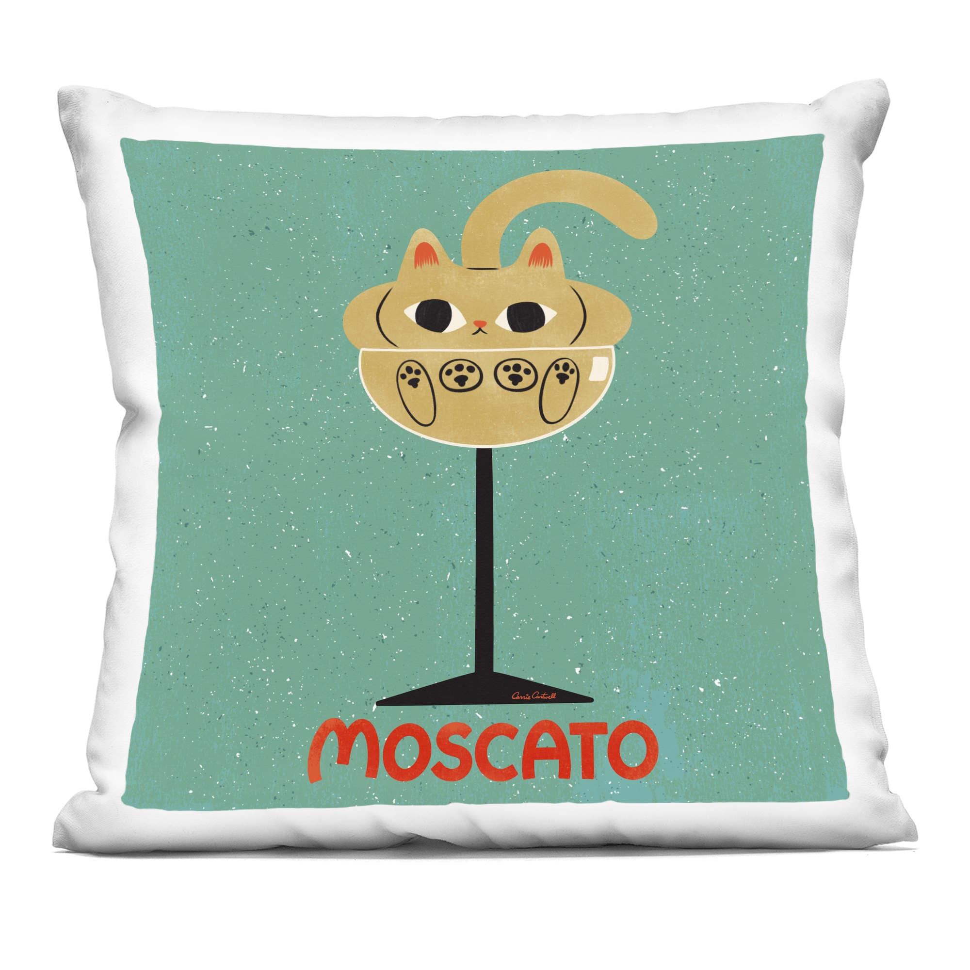 Stupell Industries  Moscato Feline Wine Decorative Printed Pillow Design by Carrie Cantwell