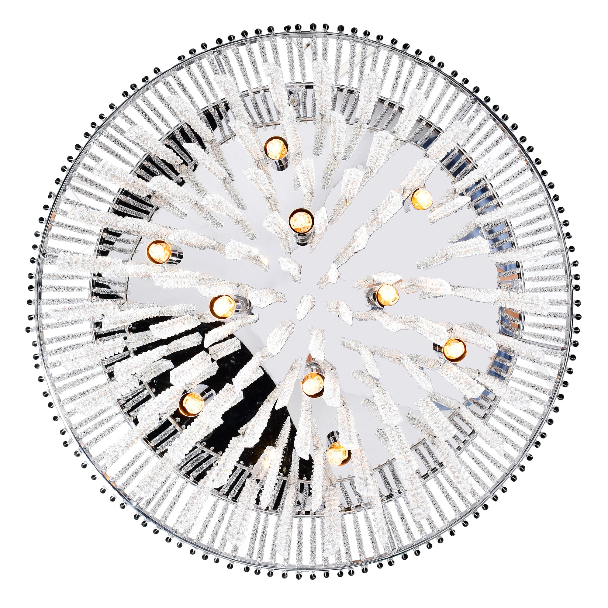 Claire 16" Chrome Drum Chandelier with Clear Crystals