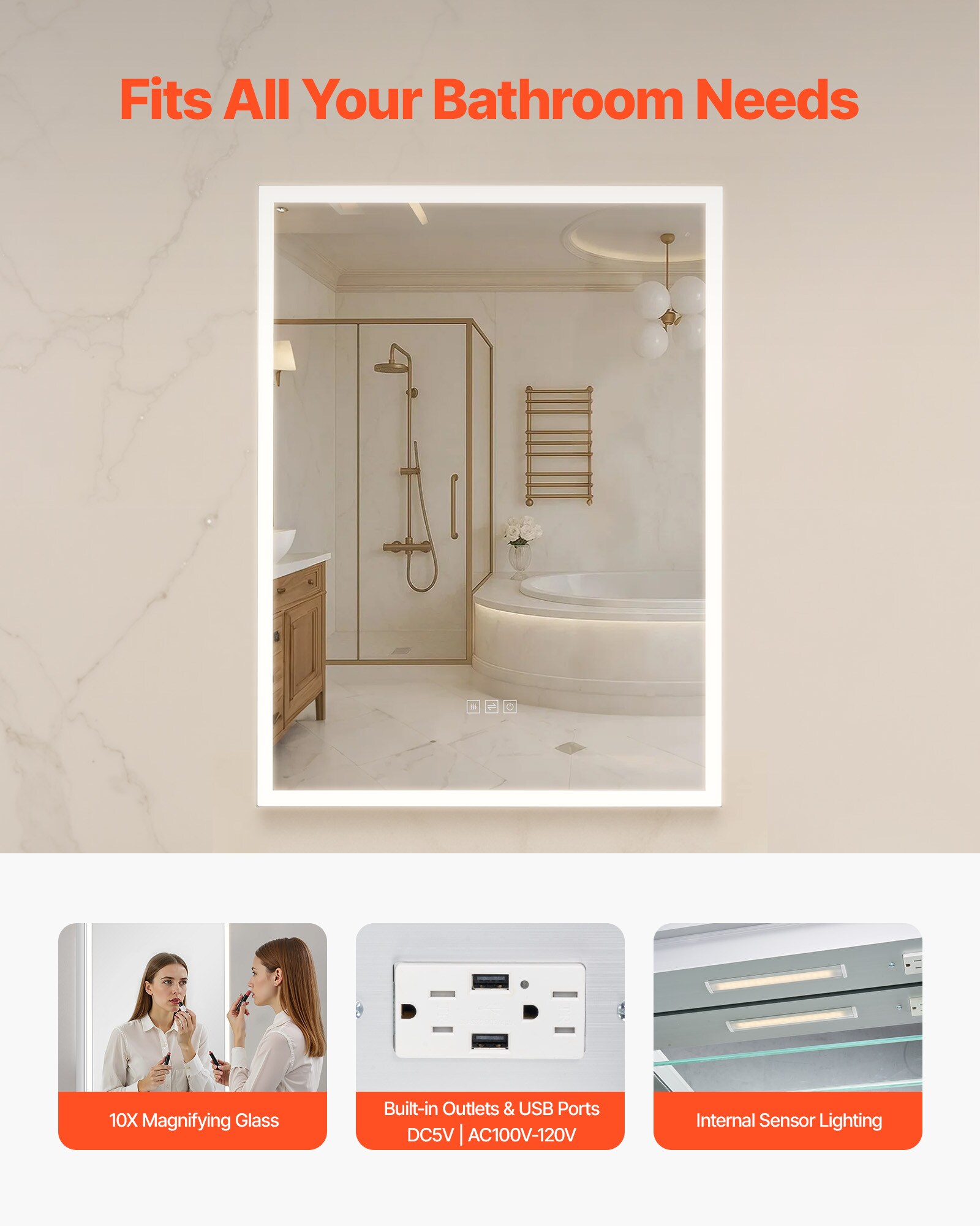 VEVOR LEDJXJJ2432IJR2XO1V1 Bathroom-Wall-Cabinets - View #3