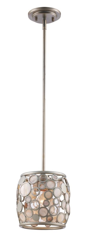Lucid Lighting PND-2023 ASL Antique Silver Leaf Modern/Contemporary Drum Hanging Pendant Light