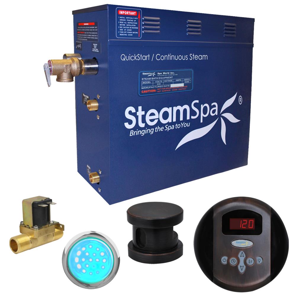 SteamSpa IN600OB-A Indulgence 10.5 Kw Quickstart Acu-steam Bath Generator Package with Built-In Auto Drain In Oil Rubbed Bronze