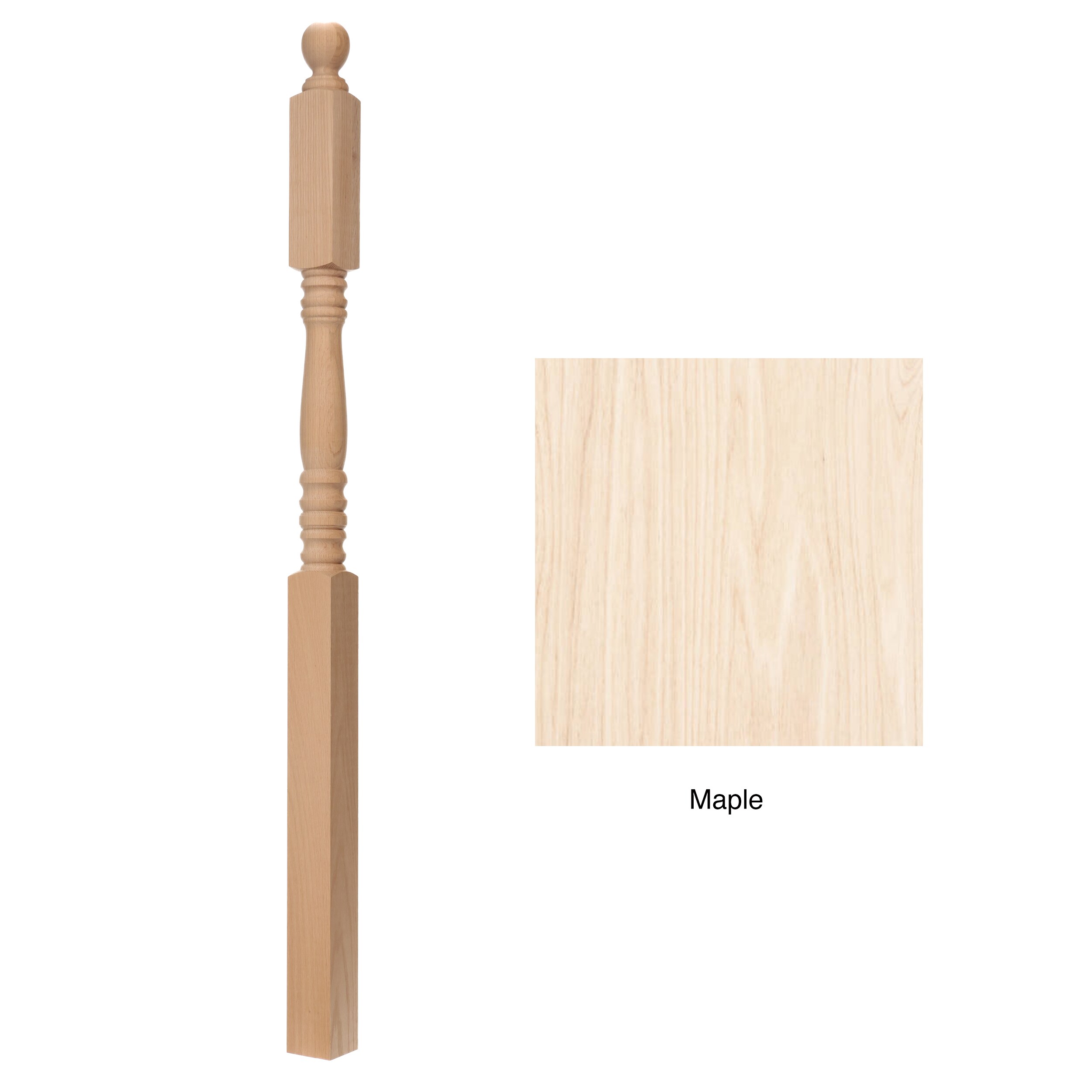 RELIABILT WG3515BT59MAP 3-in x 59-in Unfinished Maple Universal Stair Newel Post