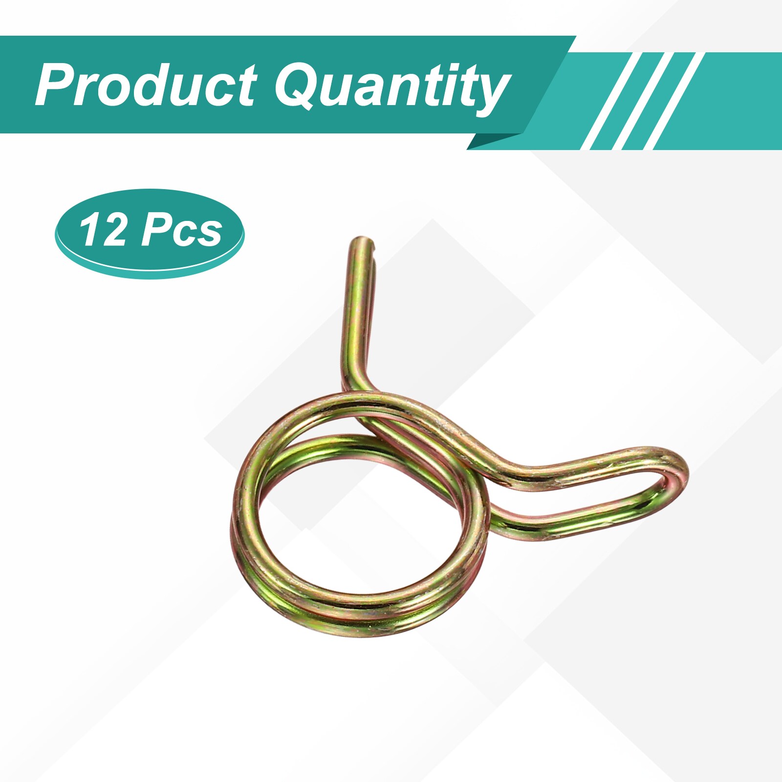 Harfington Double Wire Fuel Line Hose Clips 8mm ID 12pcs 65Mn Spring ...