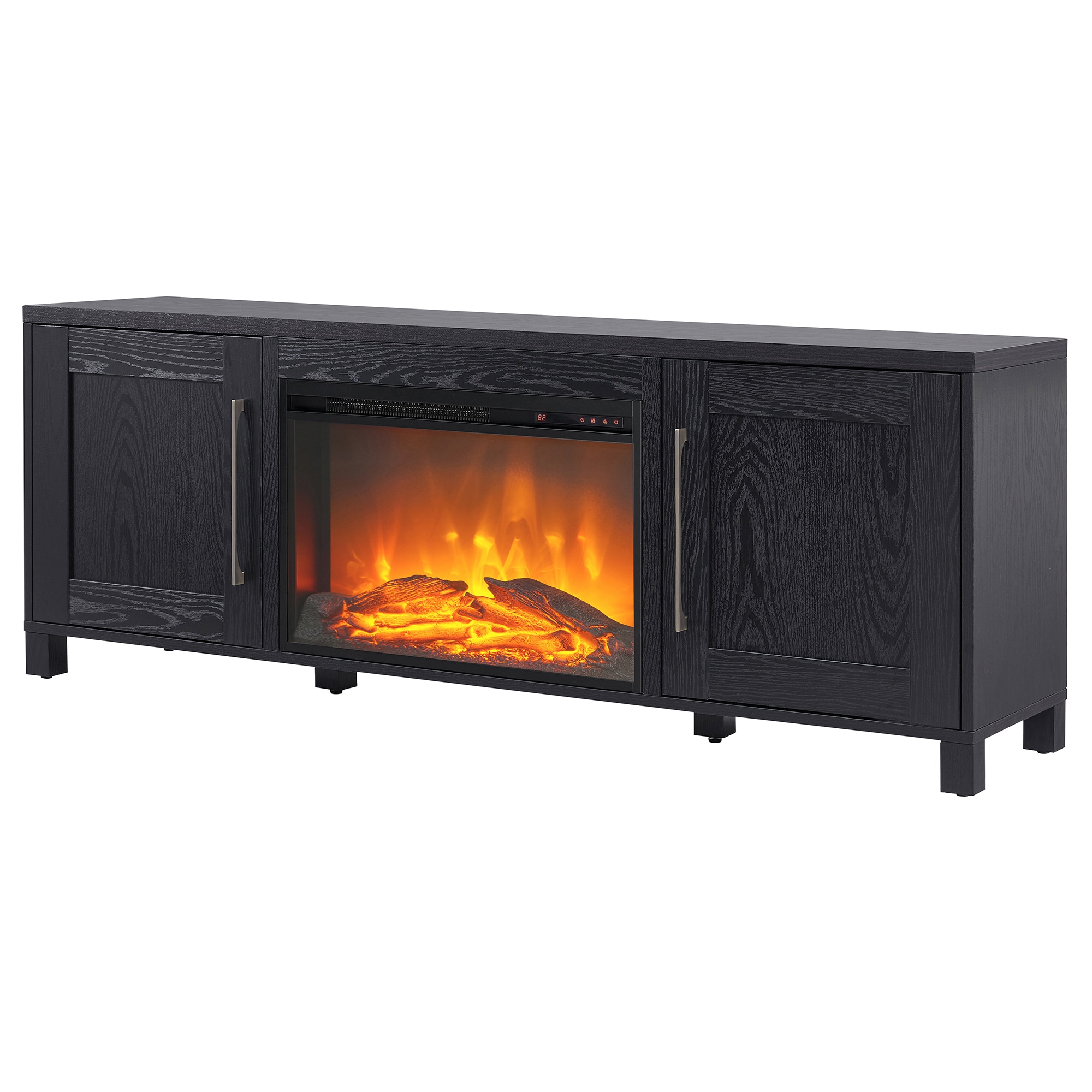 Hailey Home TV1805 Chabot Transitional Black Grain TV stand ( Accommodates TVs more than 70-in )