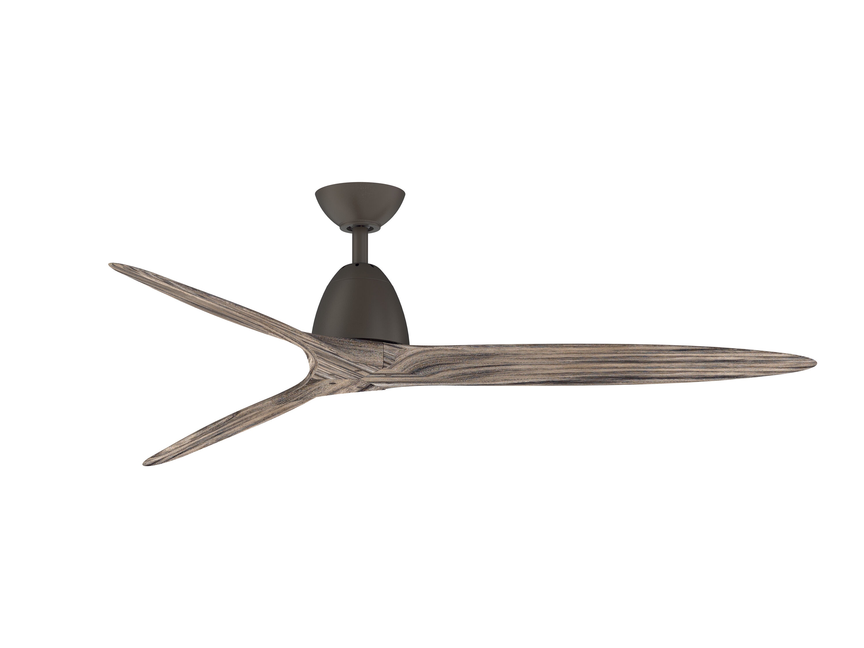 Fanimation Studio Collection LP8323LGR Prop 60-in Matte Greige with Weathered Wood Blades Ceiling Fan Without Light - Remote Included ( 3 -Blade )
