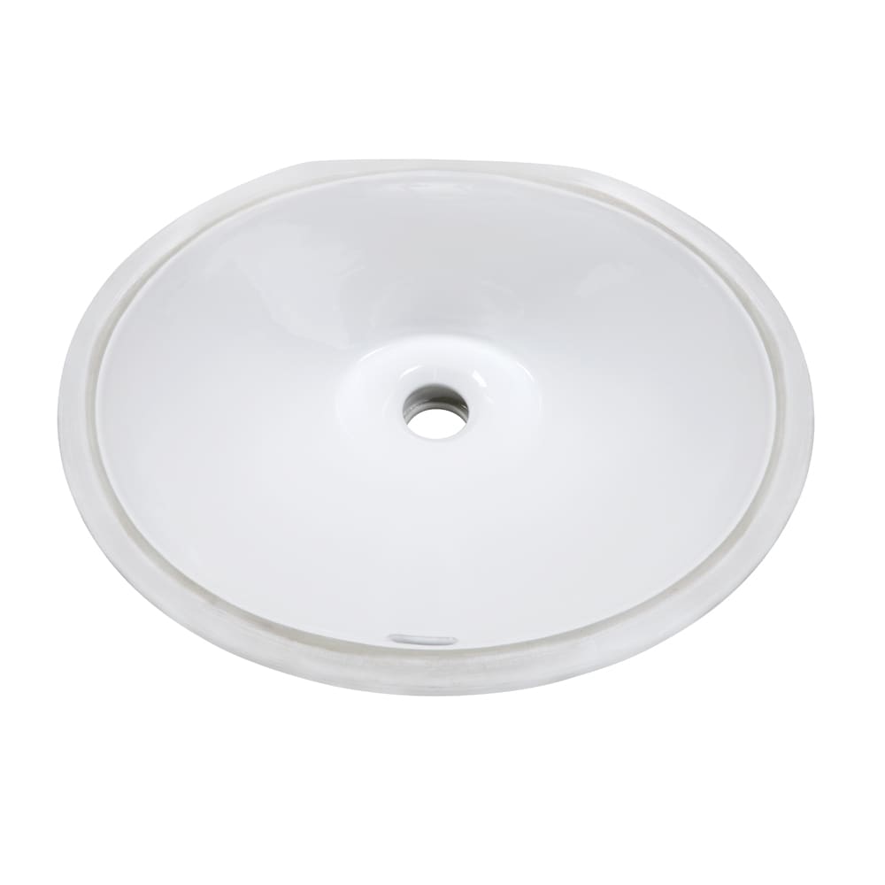 DECOLAV Classically Redefined White Undermount Oval Bathroom Sink with ...