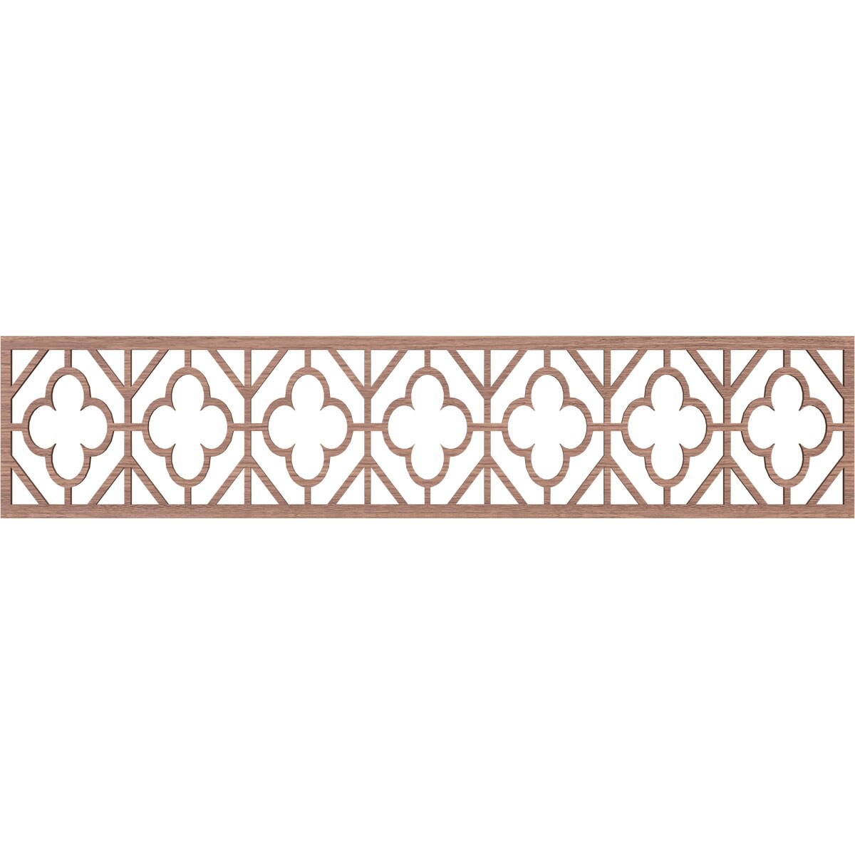 Ekena Millwork MLDA10X46HAZWA Hazelton Fretwork Flat Trim 10-in x 3.9-ft Walnut Brown Unfinished 2157548 Pierced Wall Panel Moulding