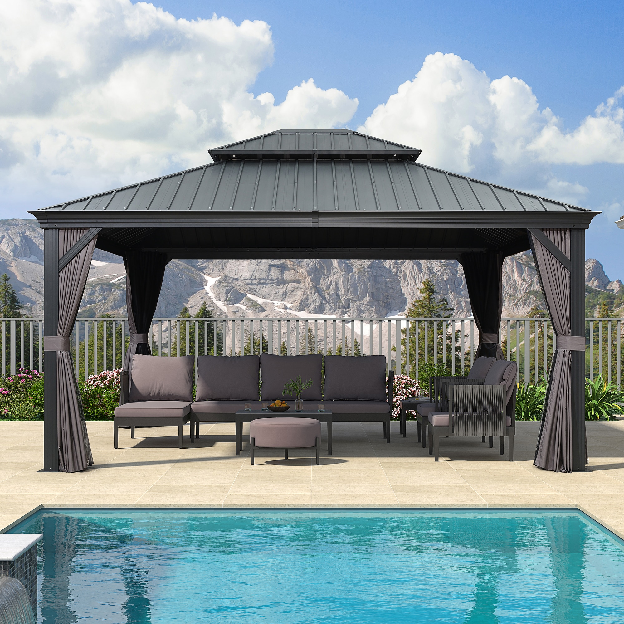 PURPLE LEAF LS04GHTG1315 Wood-Resin-Gazebos - View #4