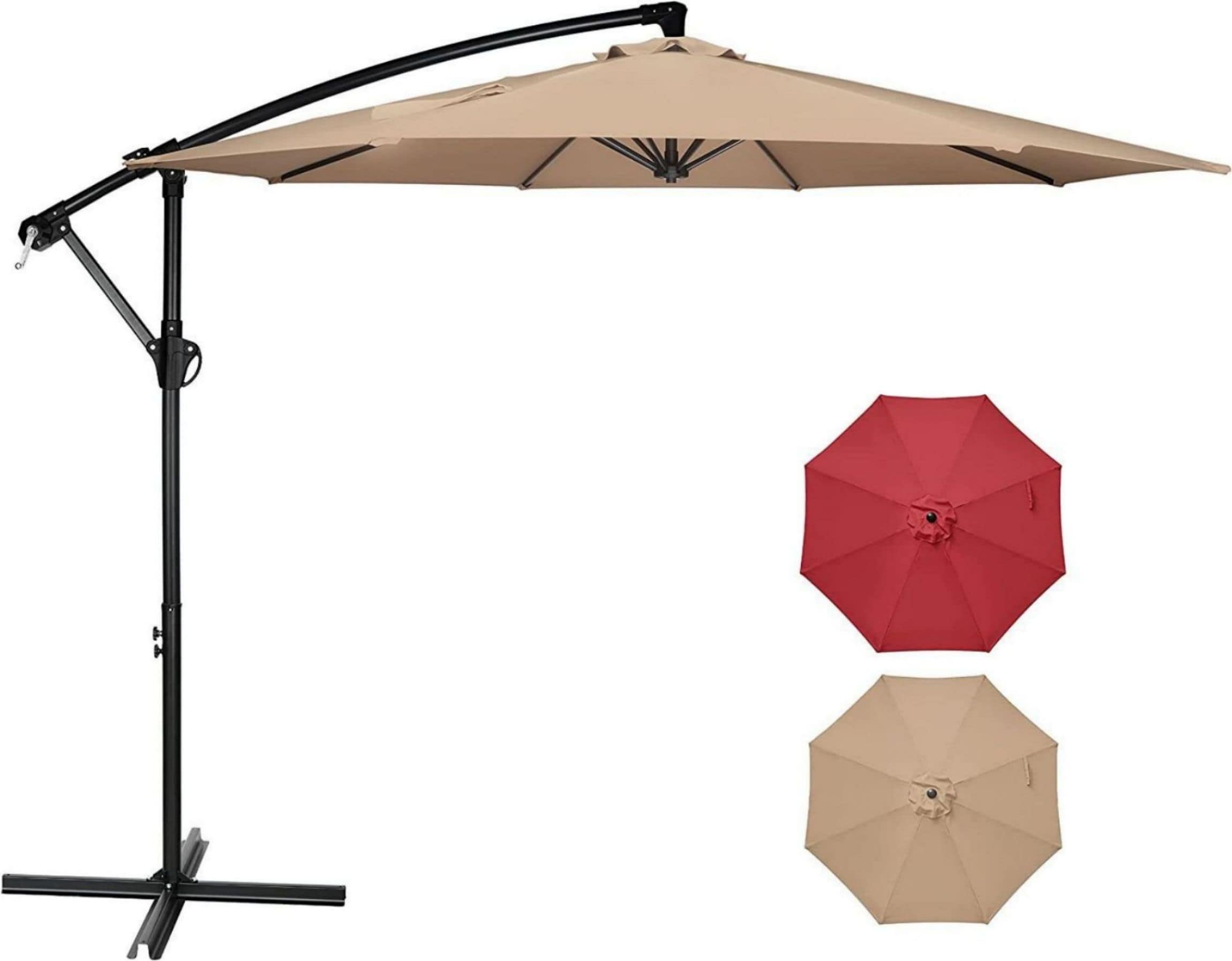 Maocao Hoom BH11990 10-ft Steel Tan Cantilever Patio Umbrella