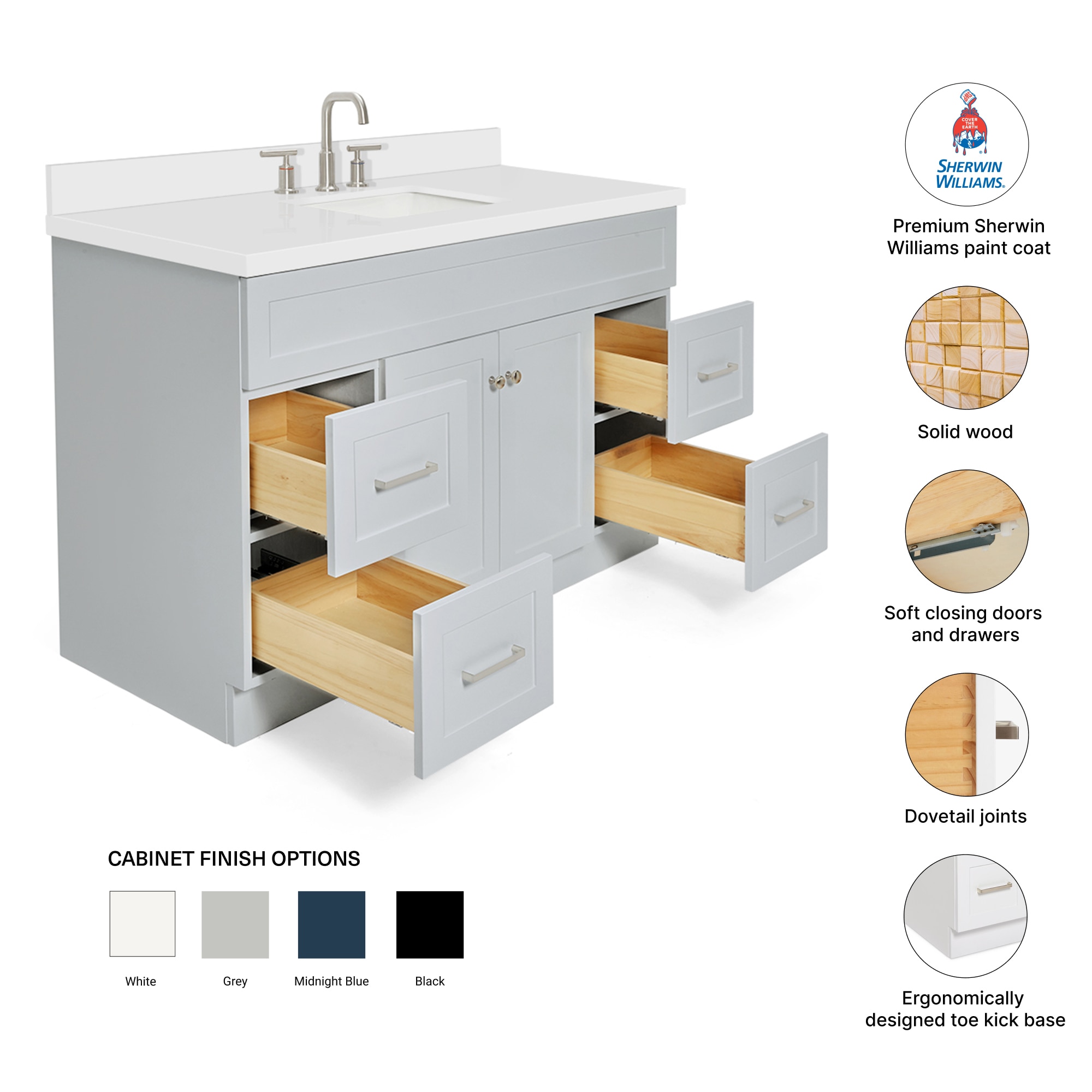 ARIEL F055S-WQ-VO-GRY Bath-Vanity-Combo - View #4