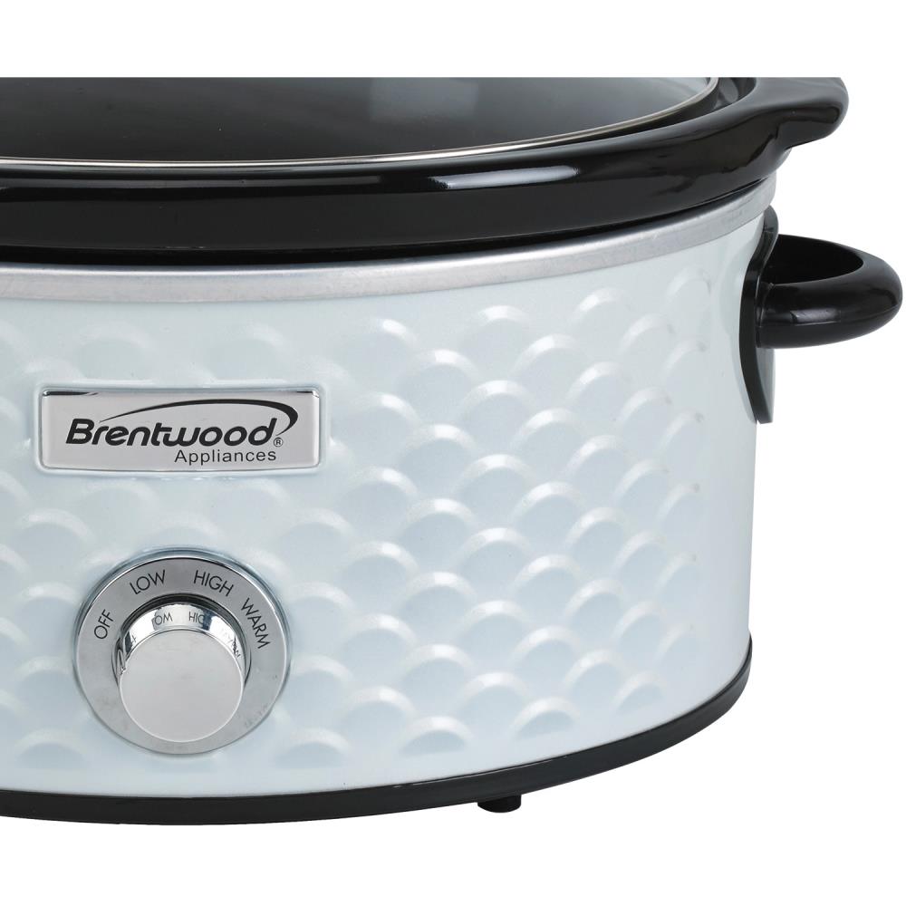 brentwood 8-Quart White Oval Slow Cooker at