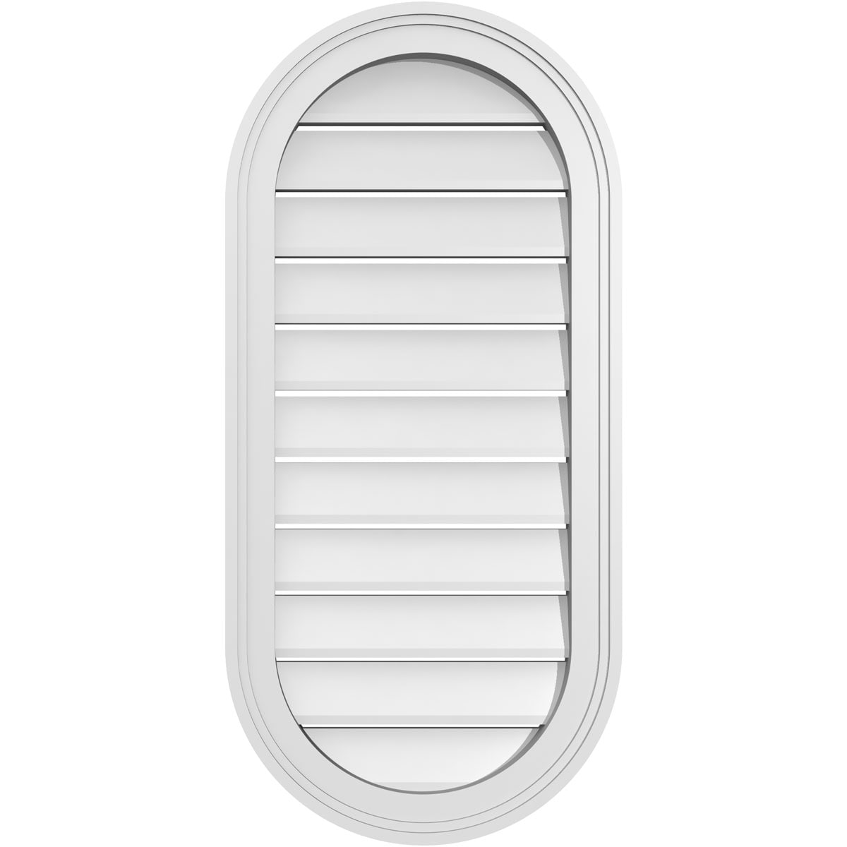Ekena Millwork GVPVR16X3402SF 16-Inches x 34-Inches Off-white Oval PVC Gable Louver Vent