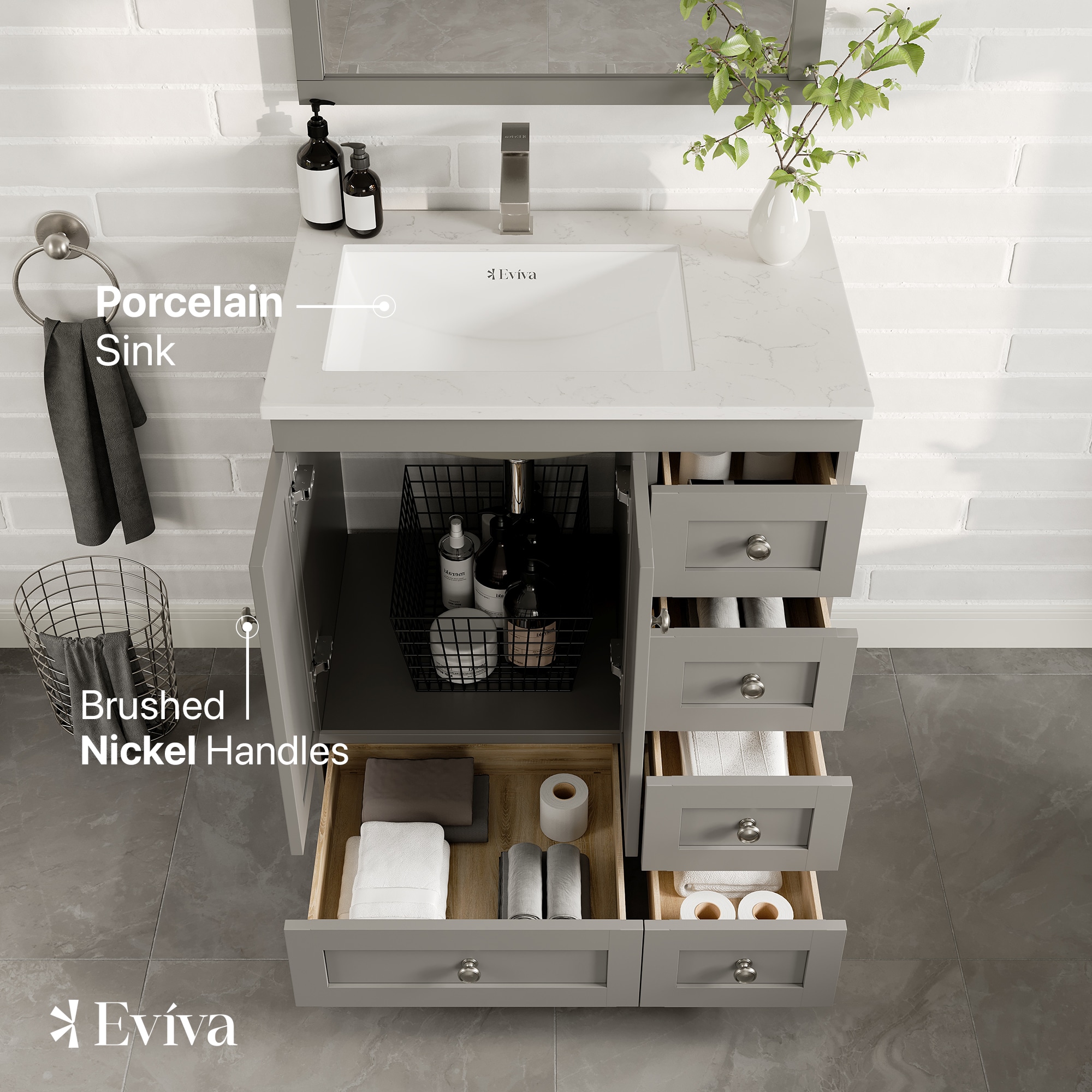 Eviva EVVN30-30X18GR-Q Bath-Vanity-Combo - View #3