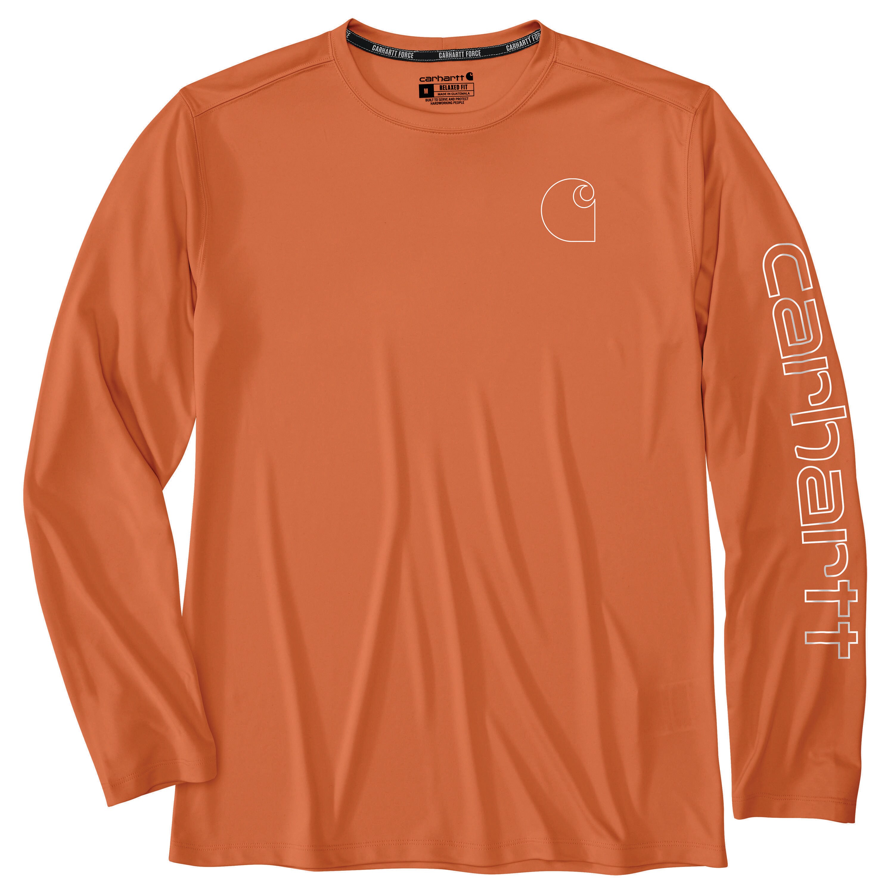 Carhartt 106164-Q75MREG Men's Orange Jersey Long sleeve T-shirt ( Medium )