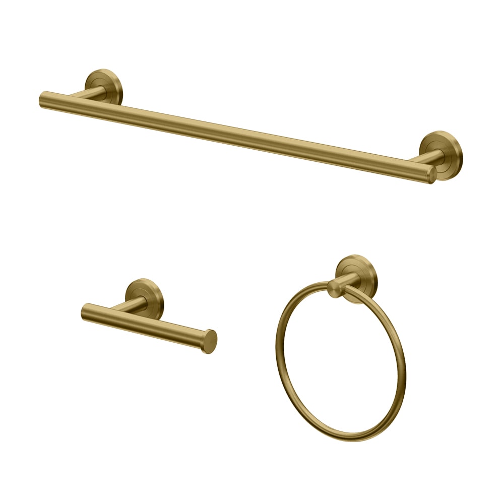 3-piece stainless steel bathroom towel rack set wall-mounted-gold
