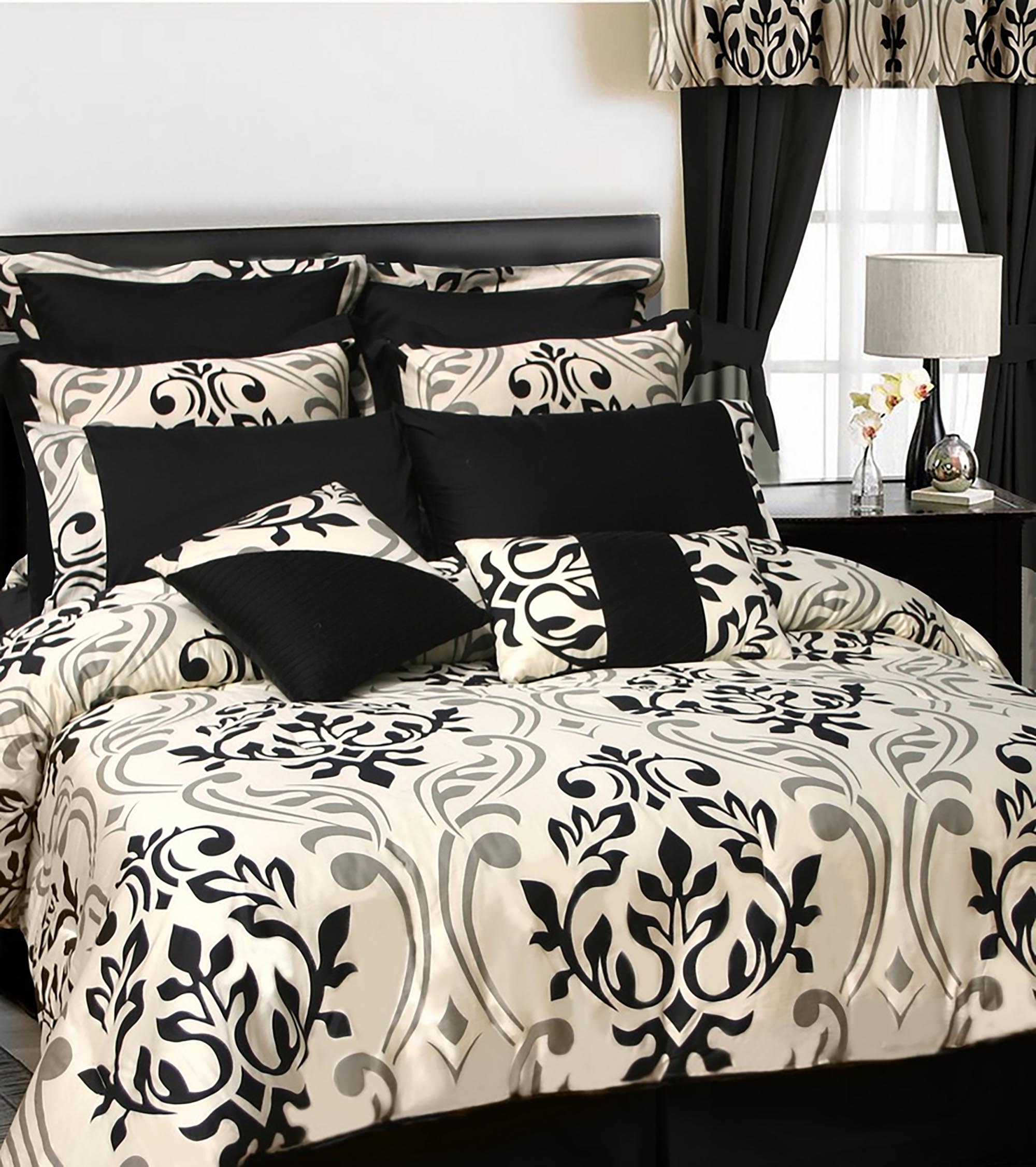 Rome Comforter Set 12/13 Pcs Luxury Bedding Set Bed in a Bag Queen