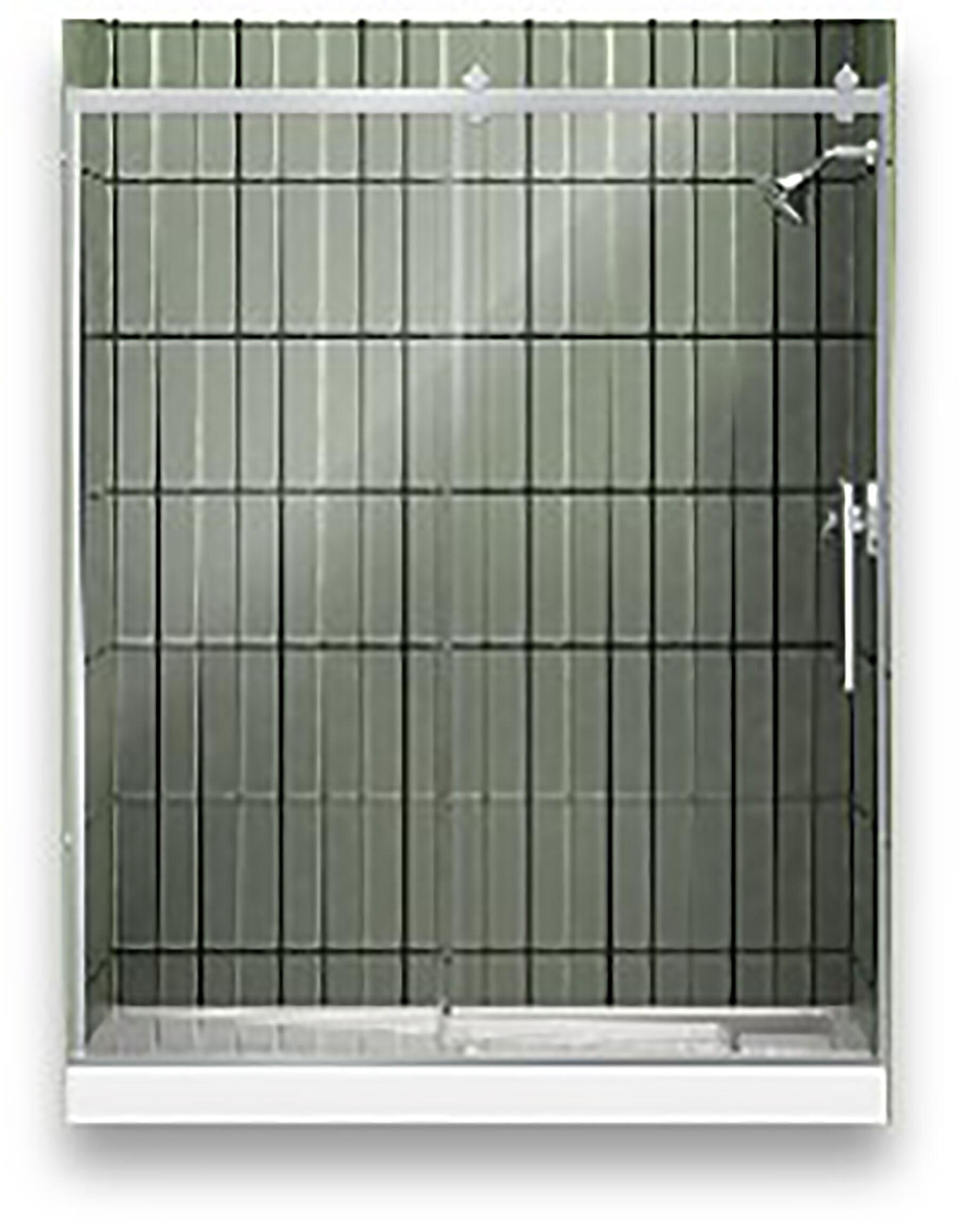 KOHLER 702471-8L-SHP Premise Bright Polished Silver 56-in to 60-in x 76.13-in Frameless Bypass Sliding Soft Close Shower Door