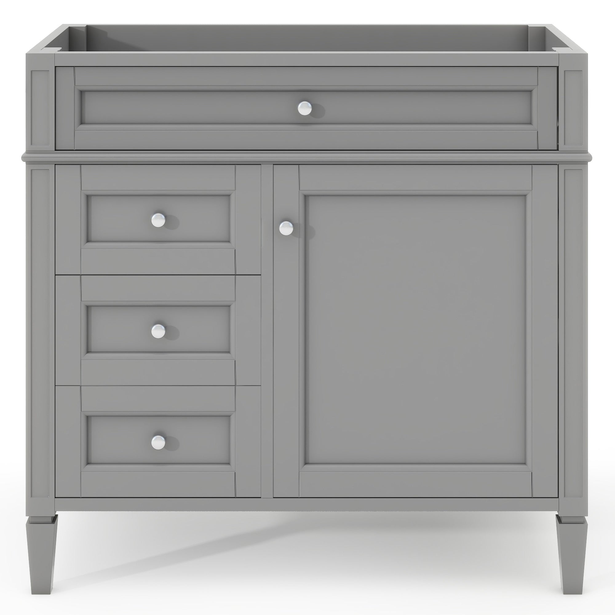 Vanityfus  36-in Gray Bathroom Vanity Undermount 1 Soft Close Door 3 Drawers without Top Adjustable Shelves