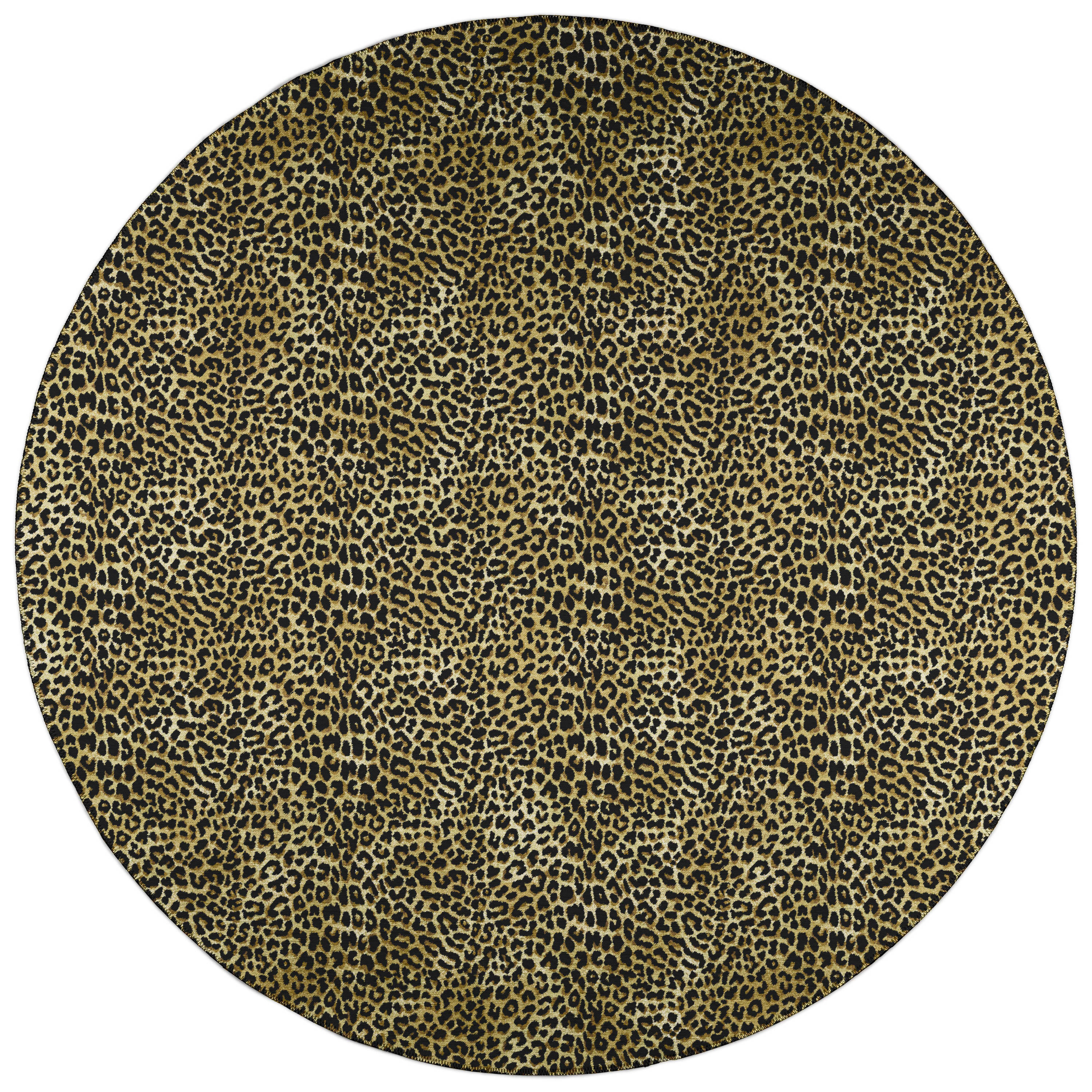 Addison Rugs ASF32GI8RO Safari 8 x 8 (ft) Chenille Gilded Round Indoor/Outdoor Animal print Bohemian/Eclectic Area rug