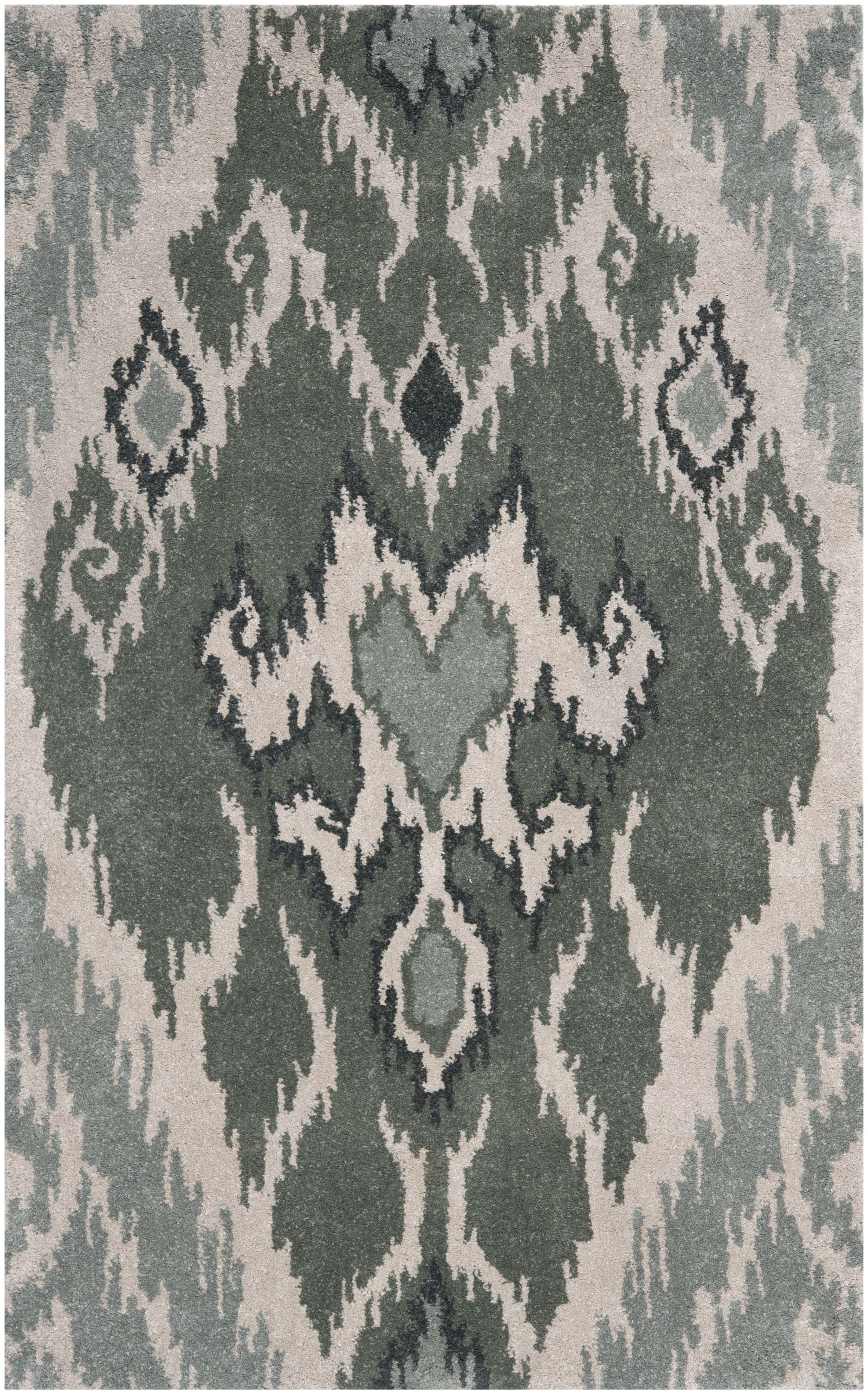 Safavieh CPR351A-3 Capri 3 x 5 (ft) Tufted Wool Multi/Gray Rectangular Indoor Abstract Bohemian/Eclectic Throw rug