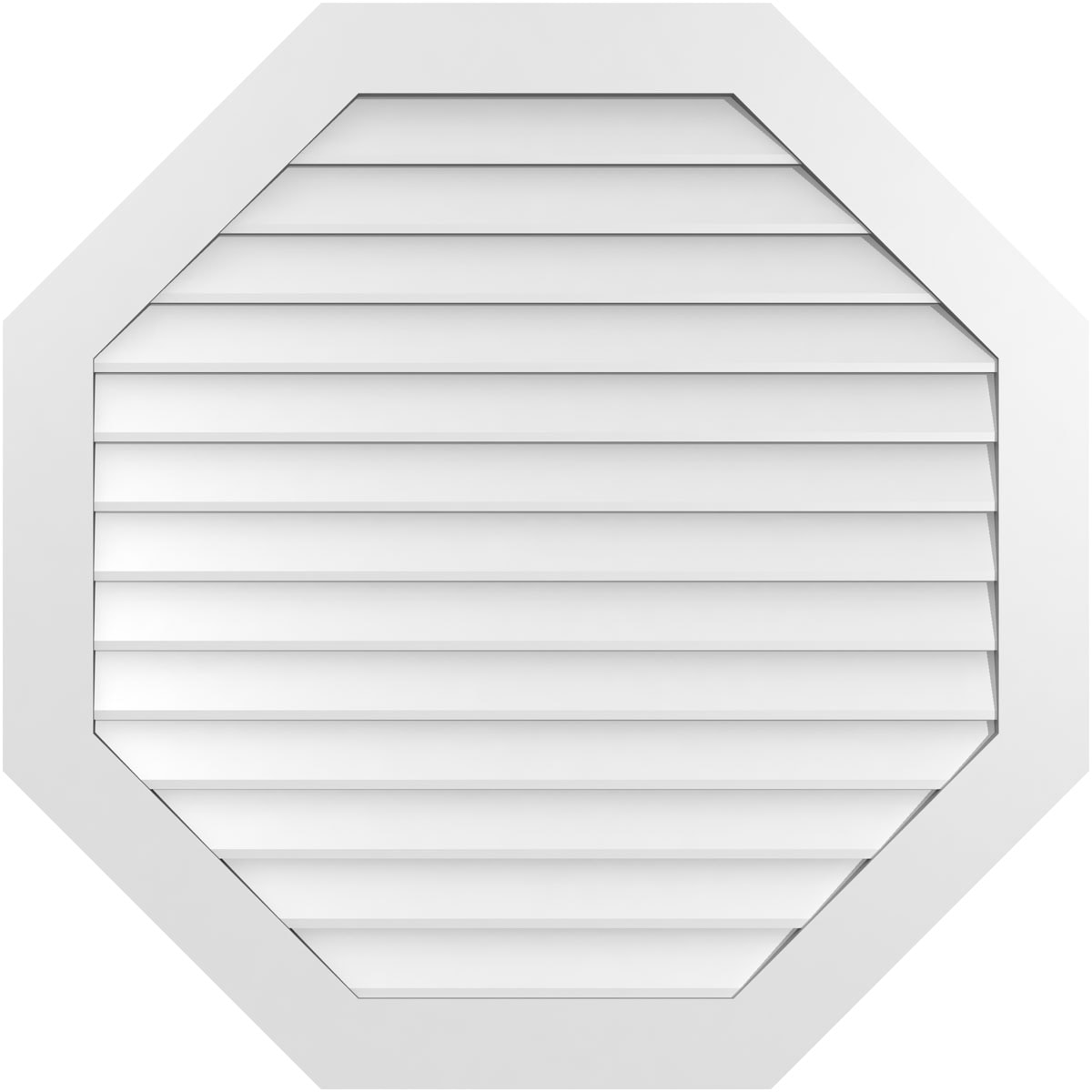 Ekena Millwork GVPOC42X4201SN 42-Inches x 42-Inches Off-white Octagon PVC Gable Louver Vent