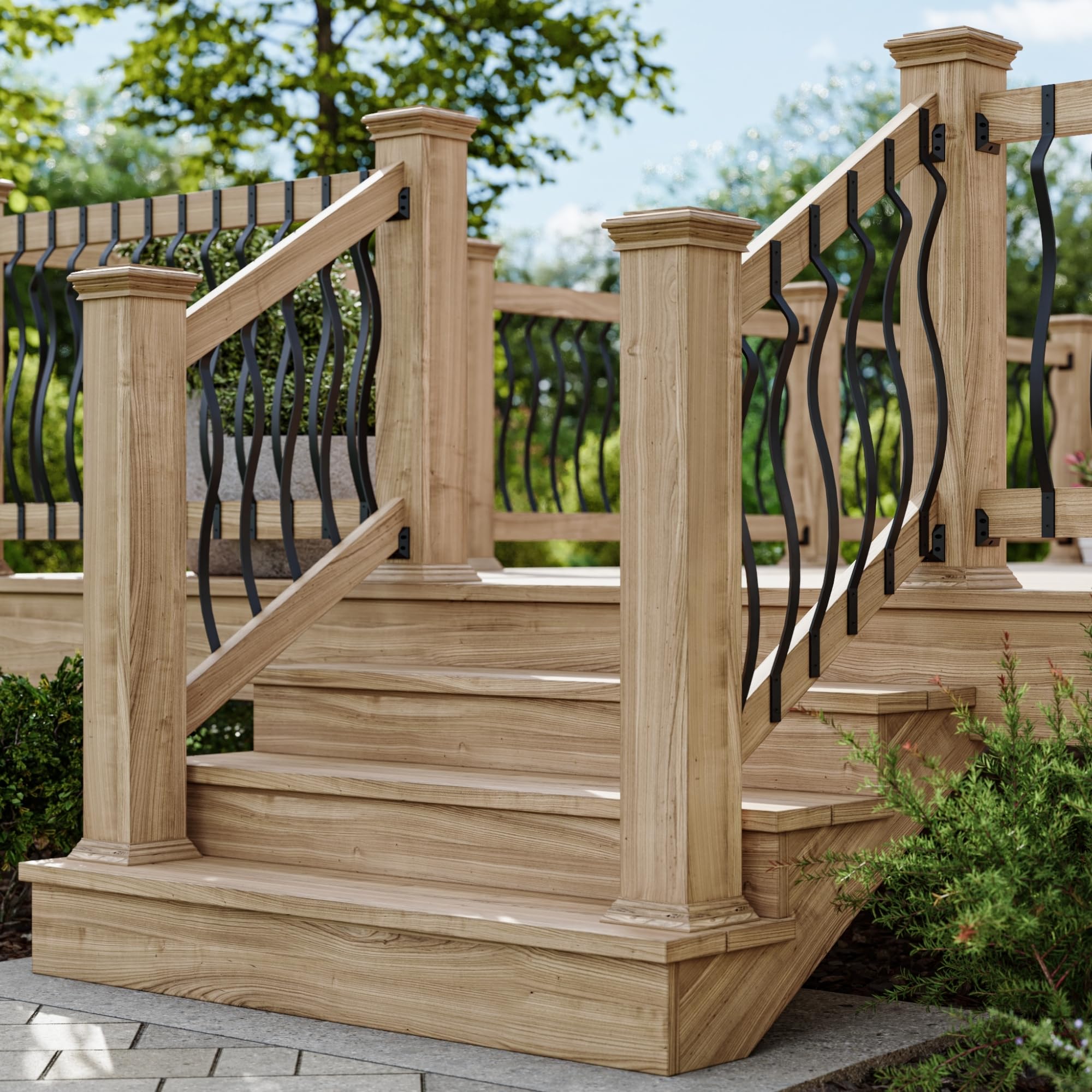 Deckorators 32-1/4 in. Satin Black Aluminum Baroque Baluster (5-Pack ...