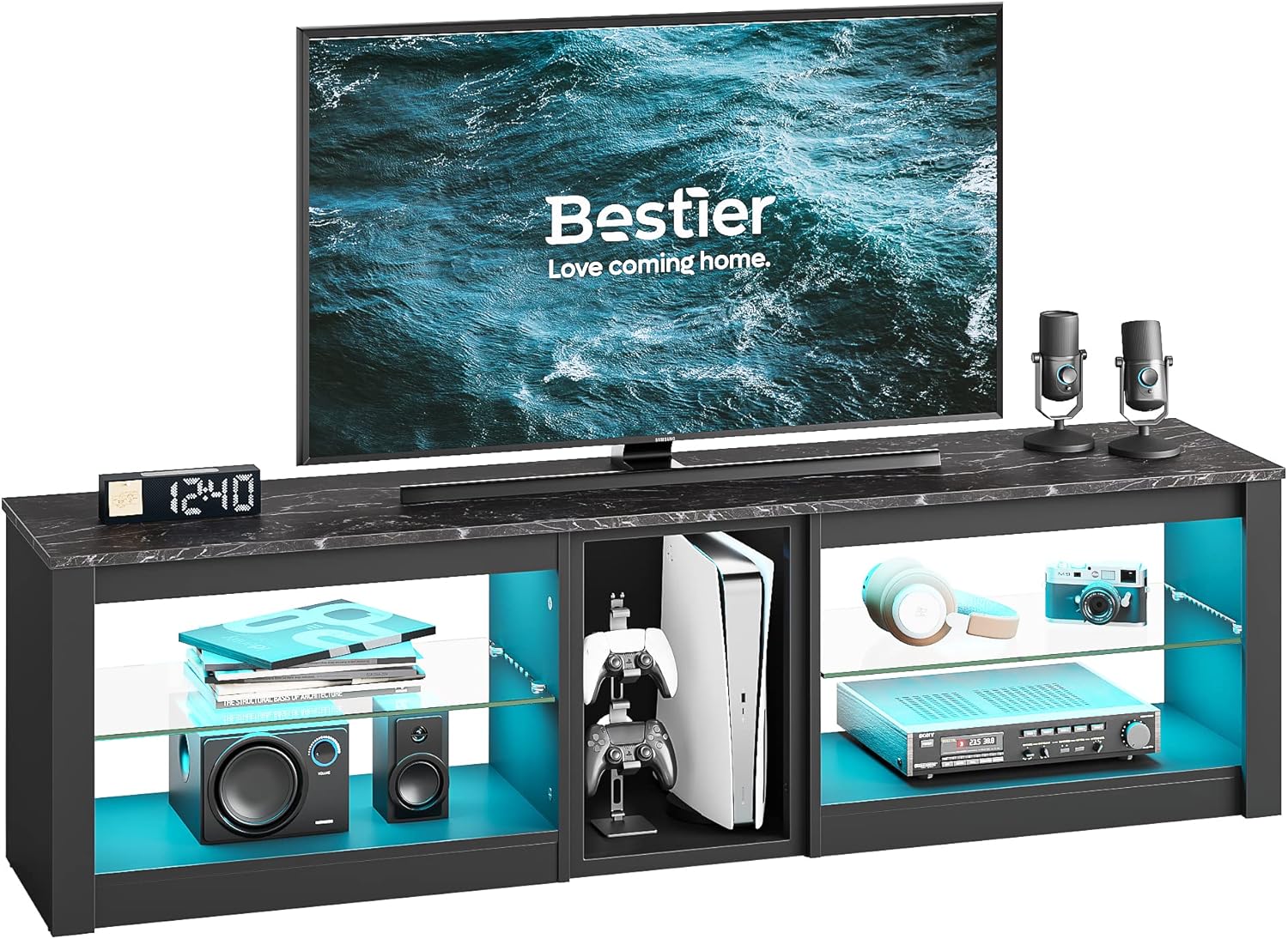 Bestier LOW-L1004160-BLKM Tv-Stands - View #4