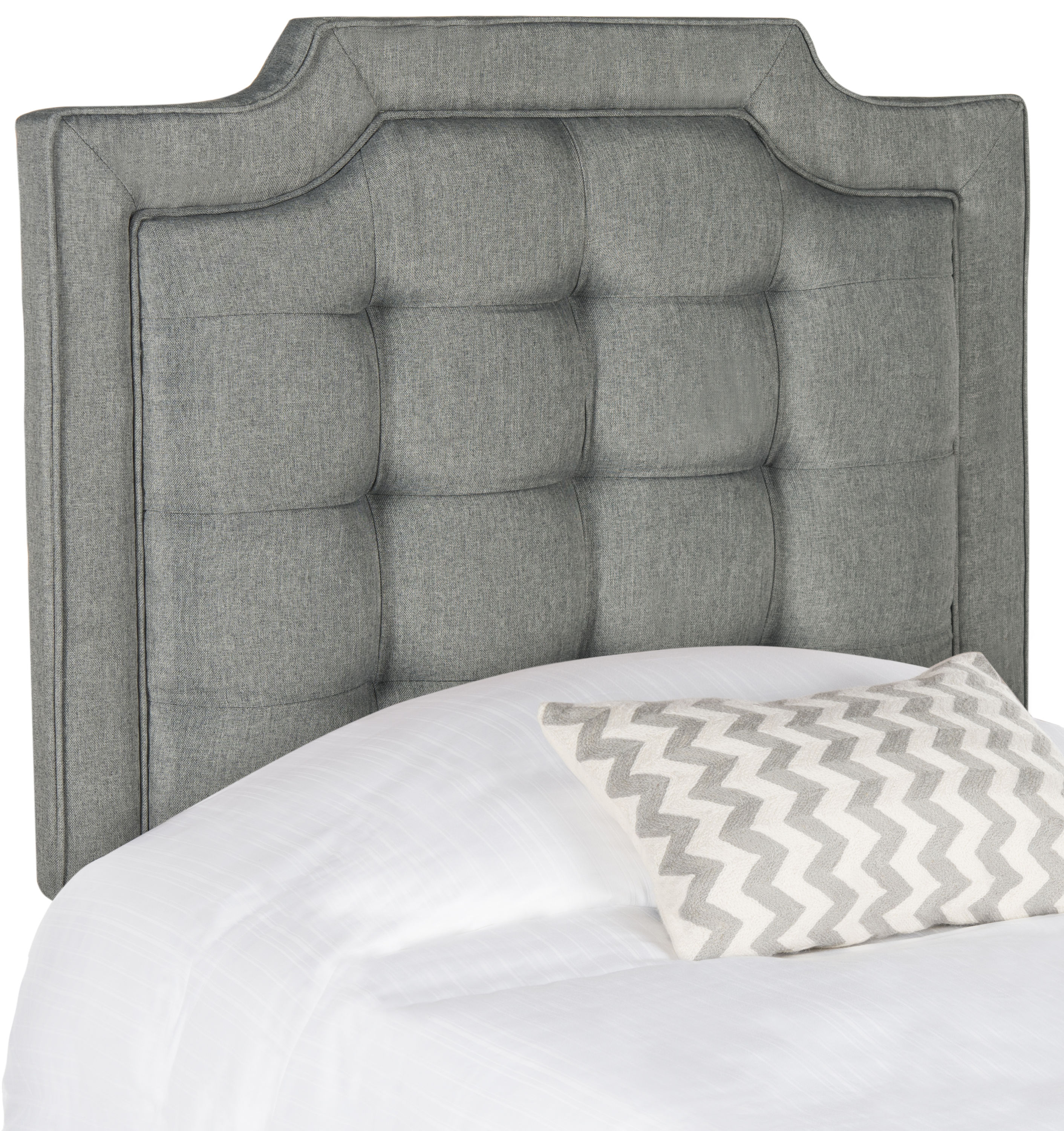 Safavieh MCR4047B-T Sapphire Gray Twin Linen Upholstered Headboard