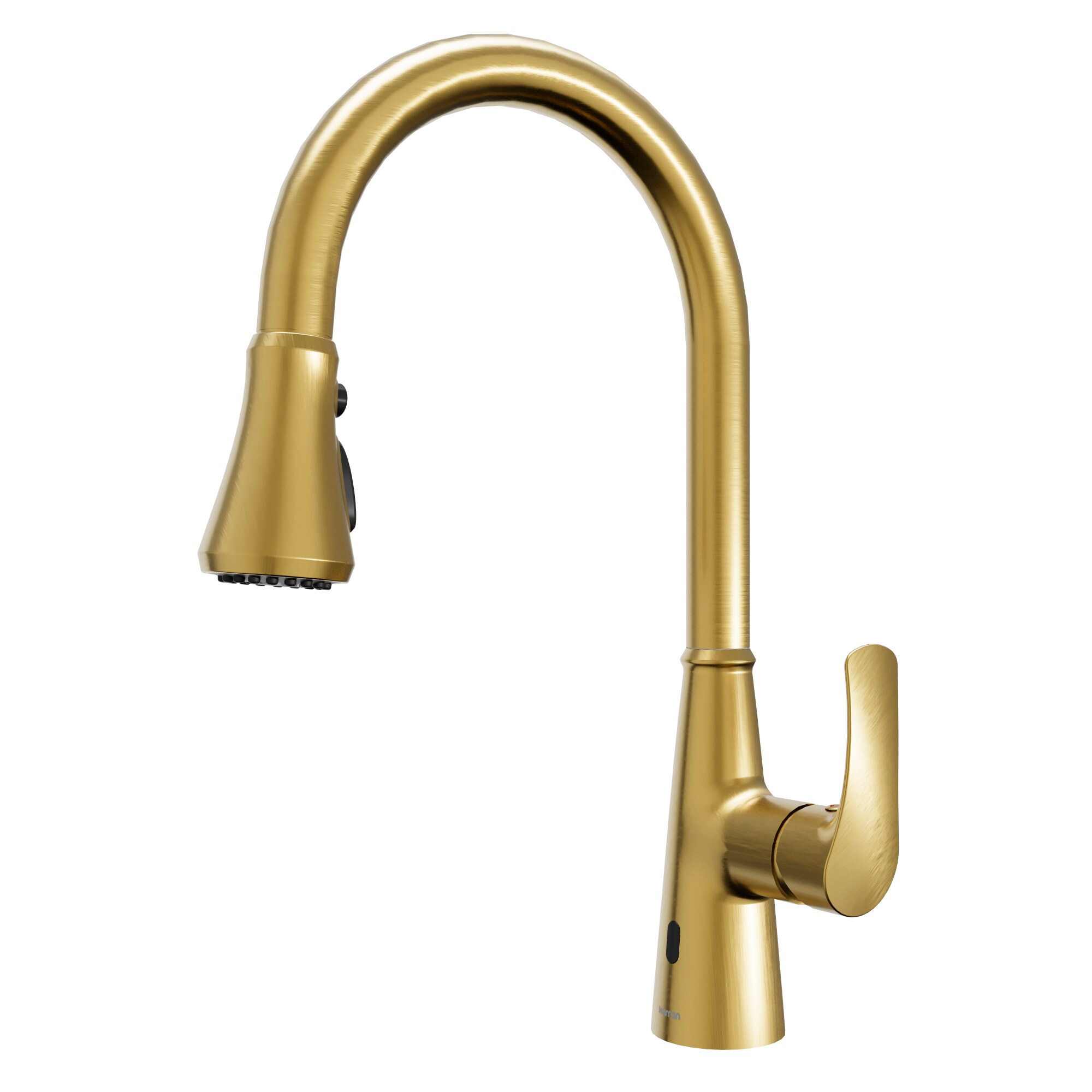 Karran KKF340BG Brushed Gold Single Handle Deck-mount Touchless Pull-down Kitchen Faucet with Sprayer