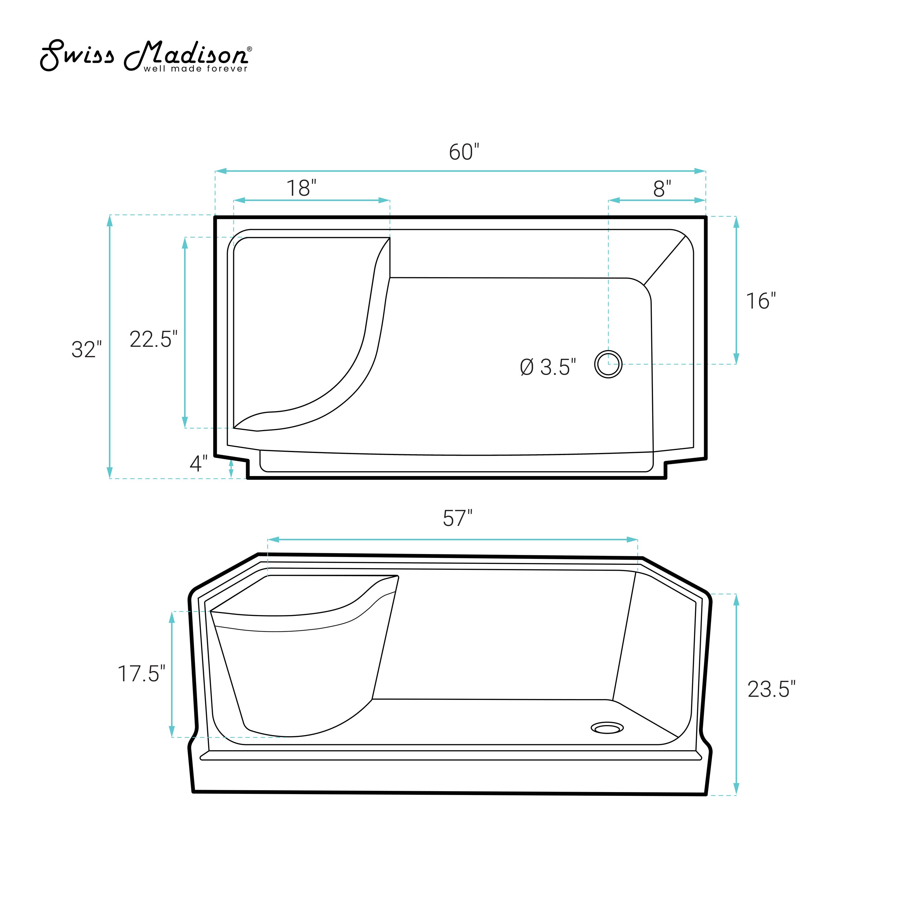 Swiss Madison SM-25-SBLEH08BK Shower-Floors - View #6