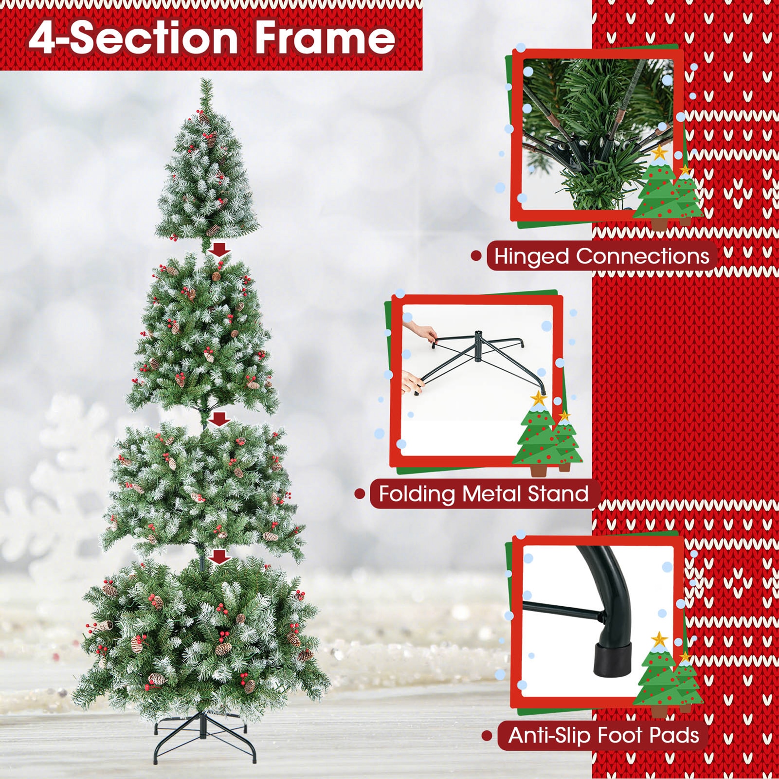WELLFOR CM-HJY-23534US Artificial-Christmas-Trees - View #8