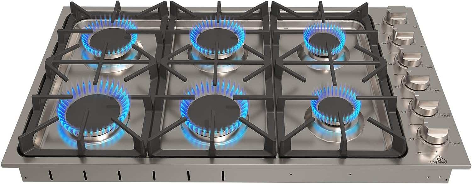 Vertical 6 burners electric stove with oven stainless steel body