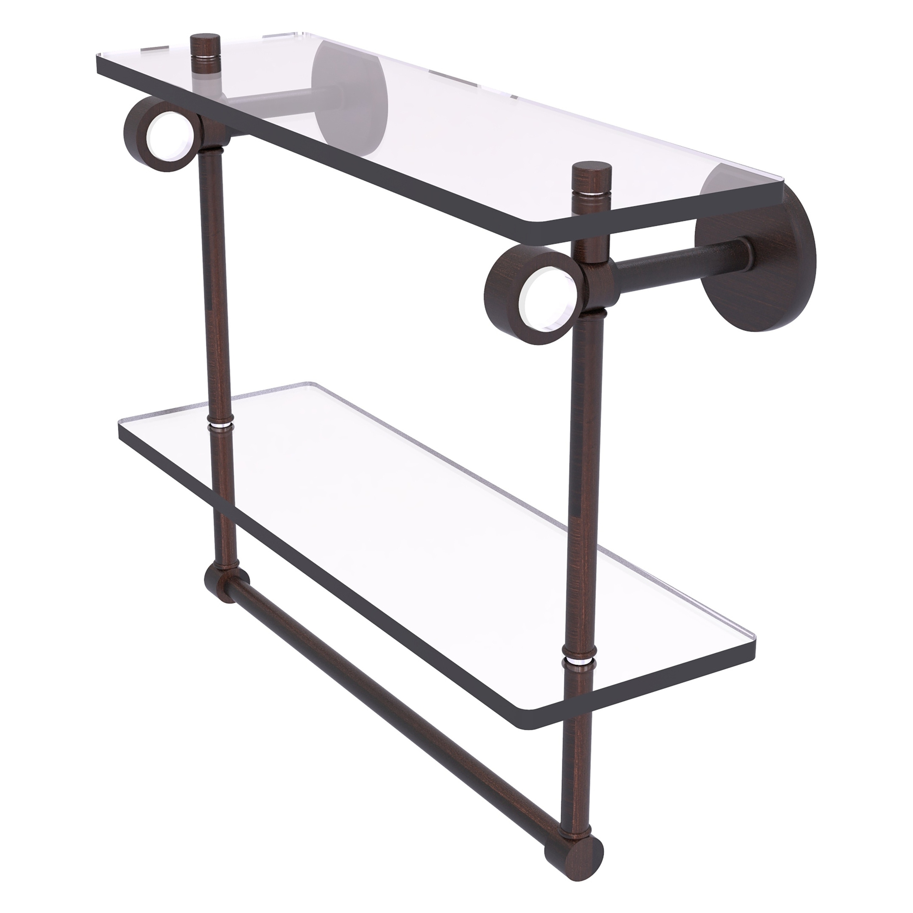 Allied Brass CV-2TB-16-VB Clearview Venetian Bronze 2 -Tier Wall mount Bathroom Shelf ( 16-in x 12.8-in x 5-in )