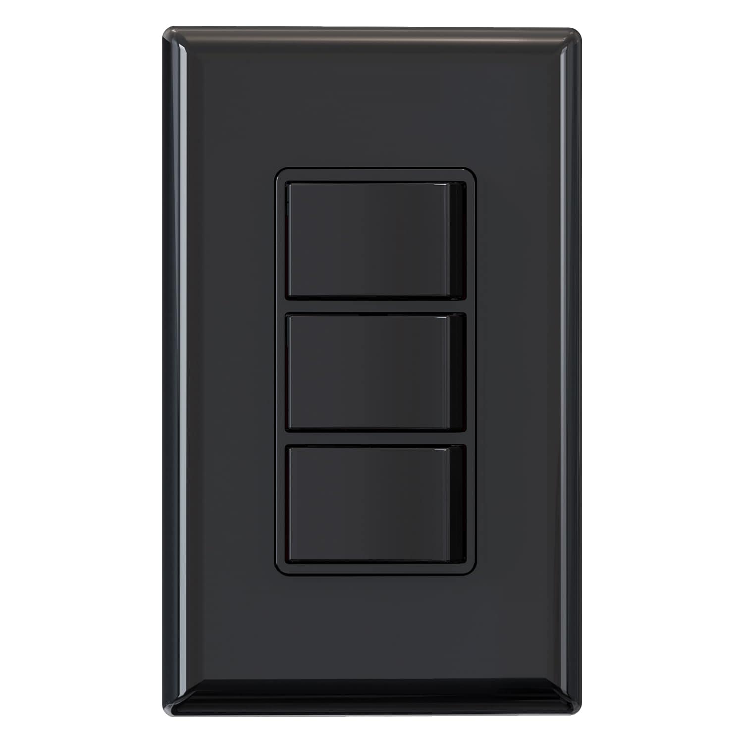 AOIZGMY  Decorator Triple Rocker Light Switch Three Single Pole Electrical Paddle 15A 120V In Wall On Off Self Grounding With Screwless Wall Plate
