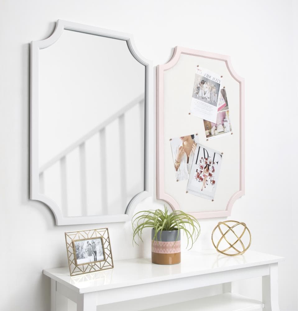 Kate and Laurel Hogan 24-in W x 36-in H White Framed Wall Mirror in the  Mirrors department at