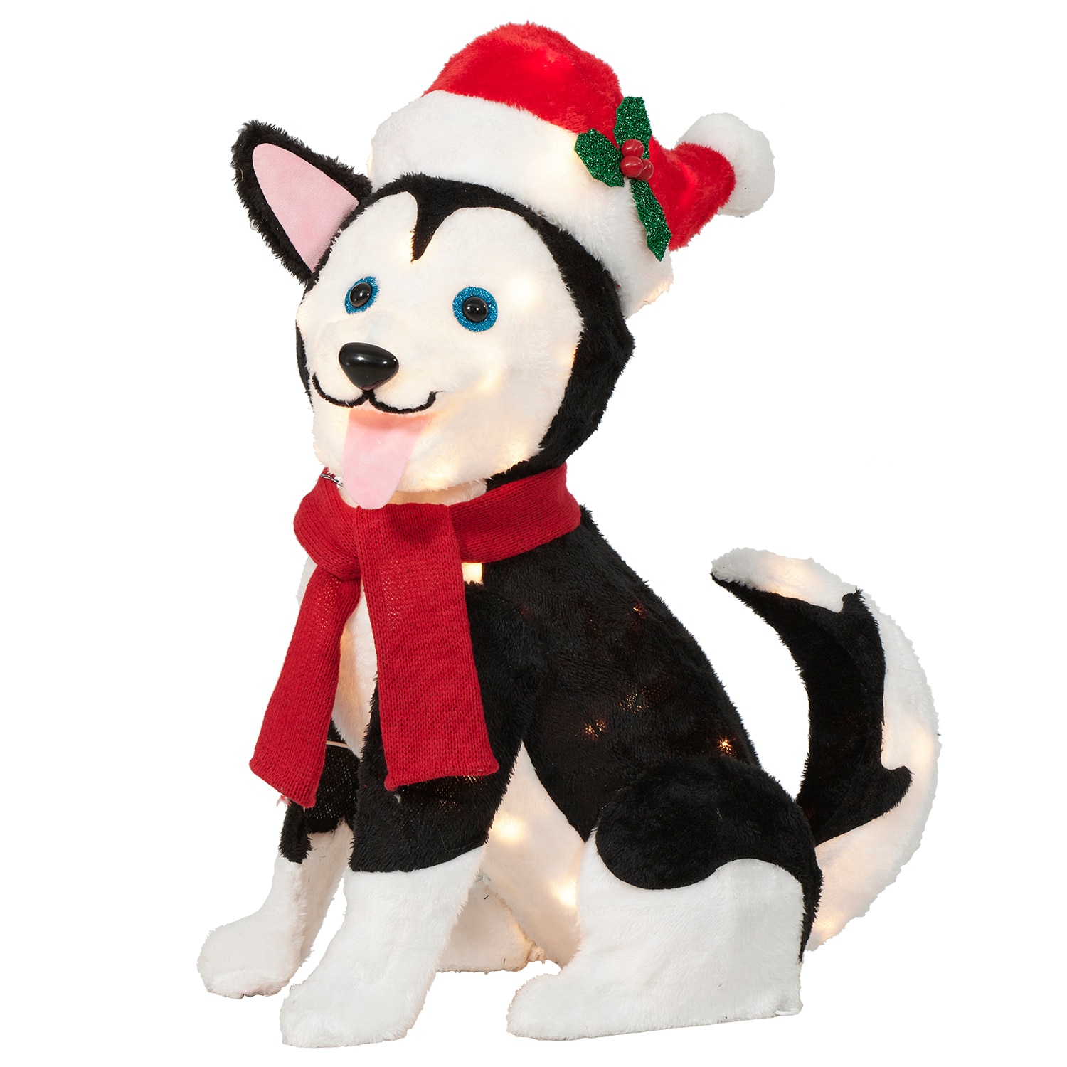 Holiday Living 24-in Lighted Husky Dog Decoration in the Outdoor ...