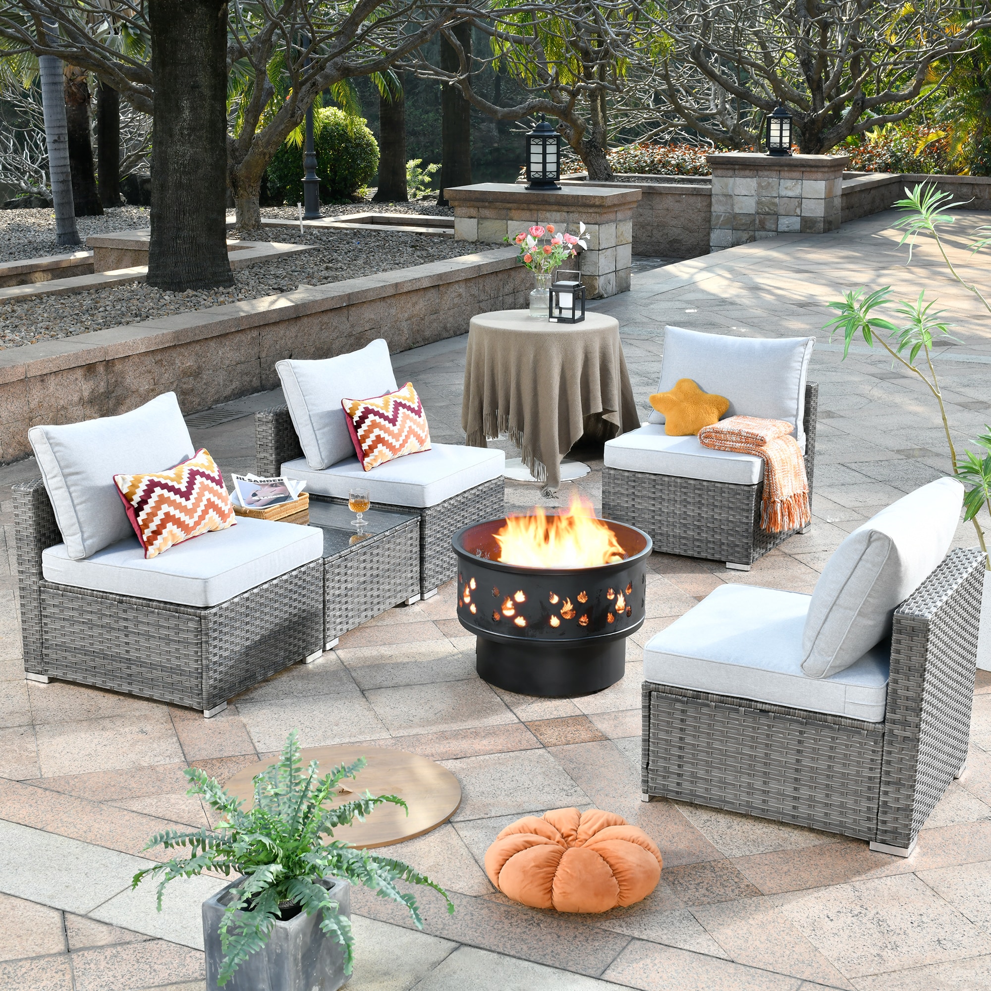 XIZZI XIHOPS4053B-YMFP Patio-Conversation-Sets - View #2