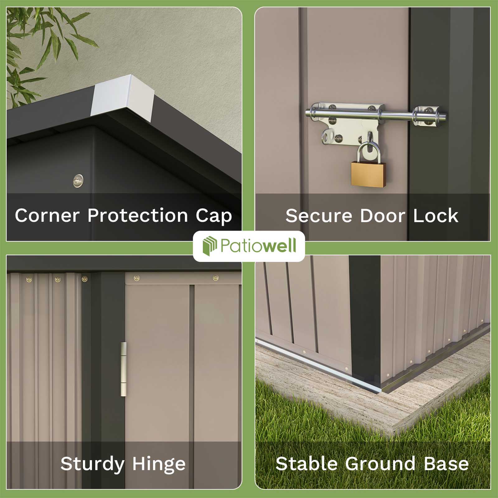 Patiowell WES-PS1053S0BN Metal-Storage-Buildings-Sheds - View #2