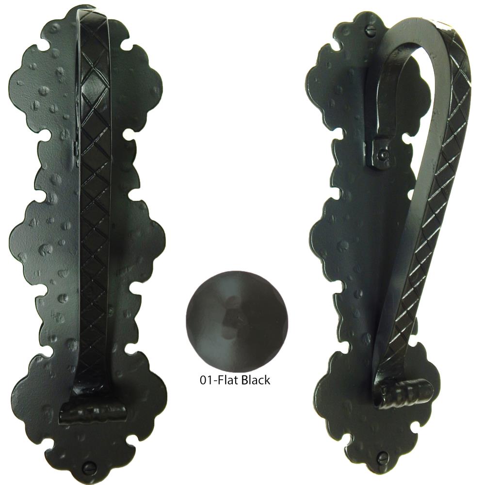 Agave Ironworks PU027-01 Gothic Door Pull 12-in Black Gate Handle
