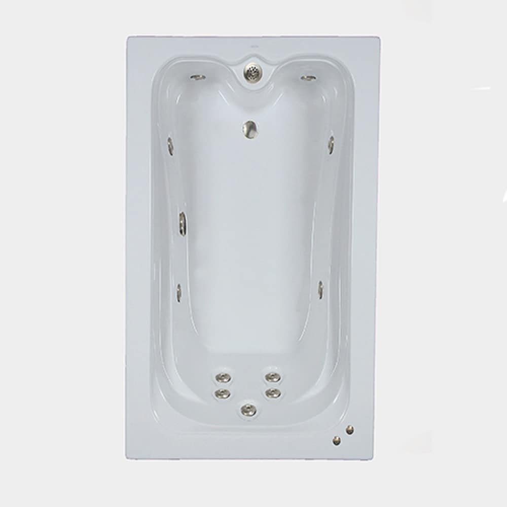 WaterTECH 7236 ELITE BONE Elite 35.75-in x 71.75-in Bone Acrylic Drop-In Whirlpool Tub Drain (Reversible Drain)