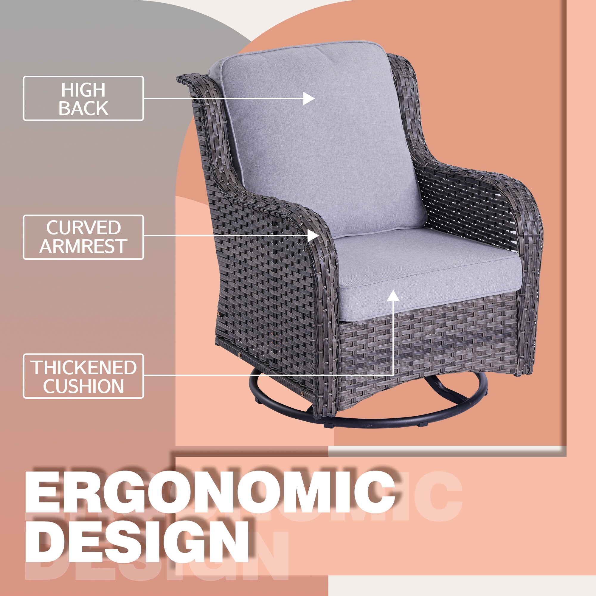 Ovios HP405Y Patio-Conversation-Sets - View #3