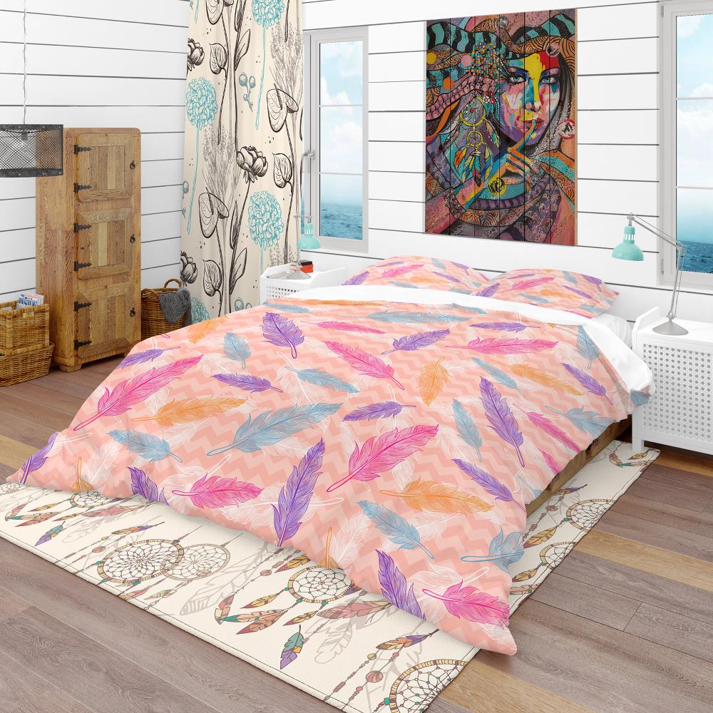 Designart BED18675-T 3 -Piece Pink Twin Duvet cover Set