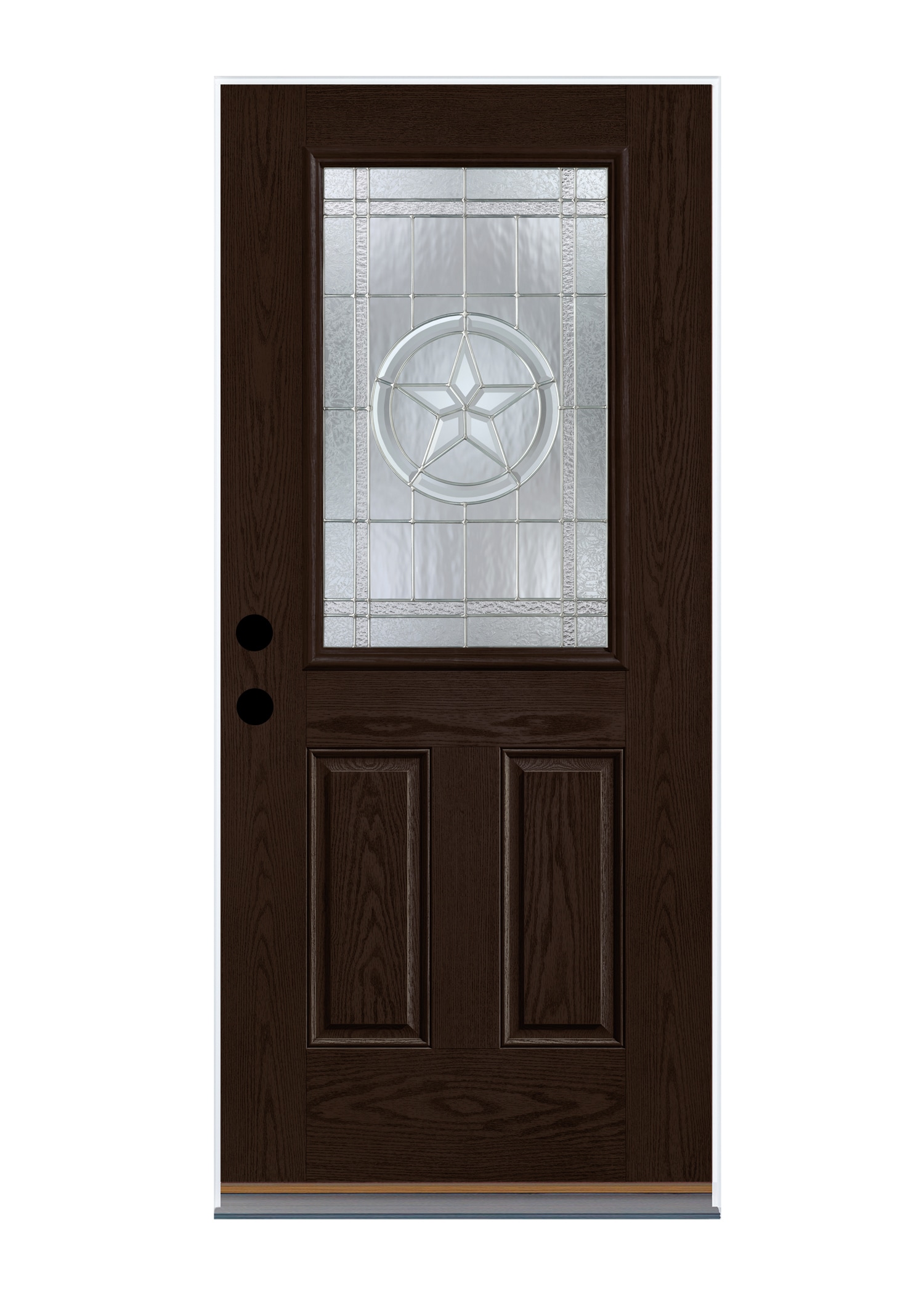 36 Texas Star 1640 Fiberglass Door - Dark Walnut - Left Hand Inswing