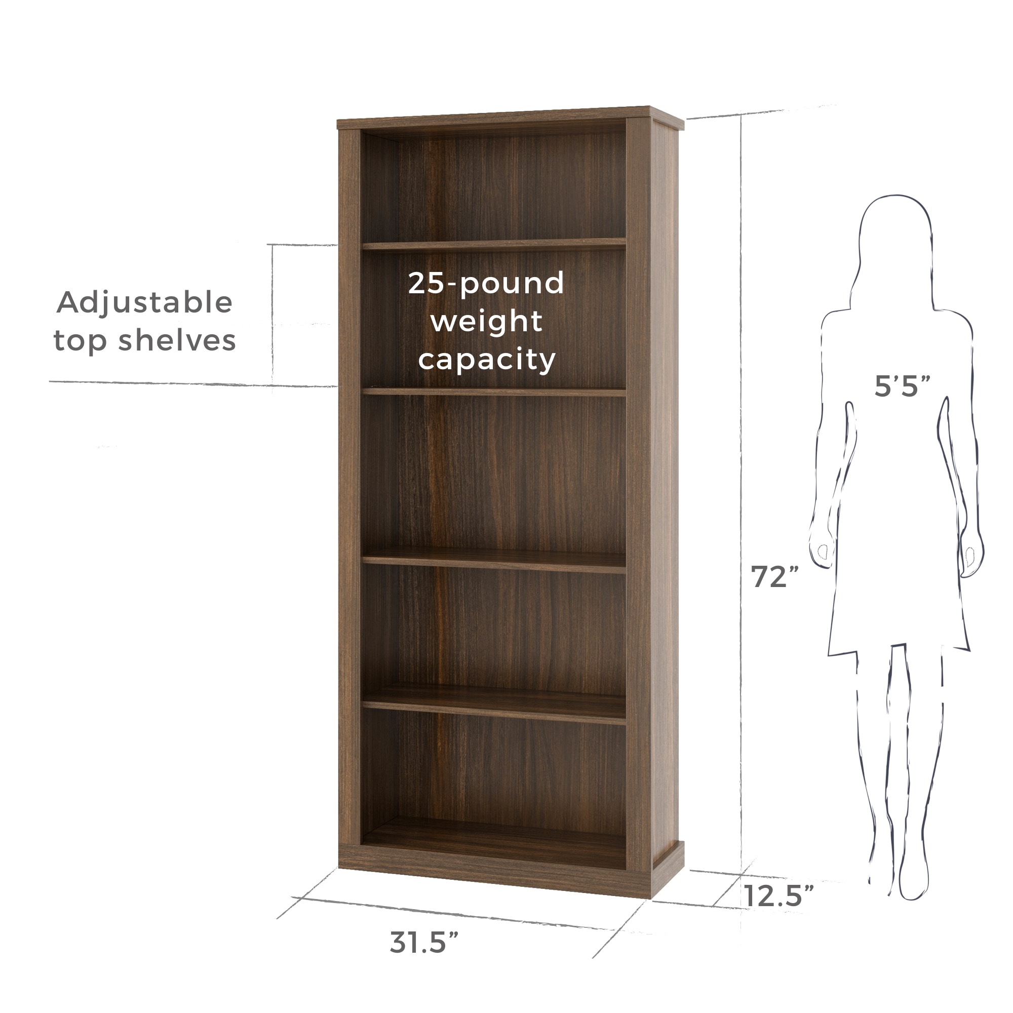 Brookside BS0001BKC00BR bookcases - View #3